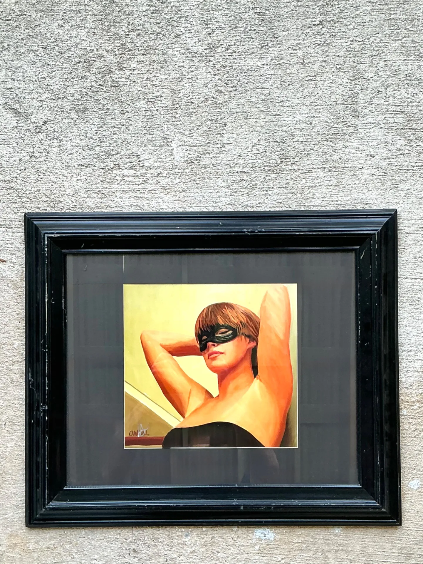 Vintage Masked Lady Oil Print in Black Frame — additional photo 8