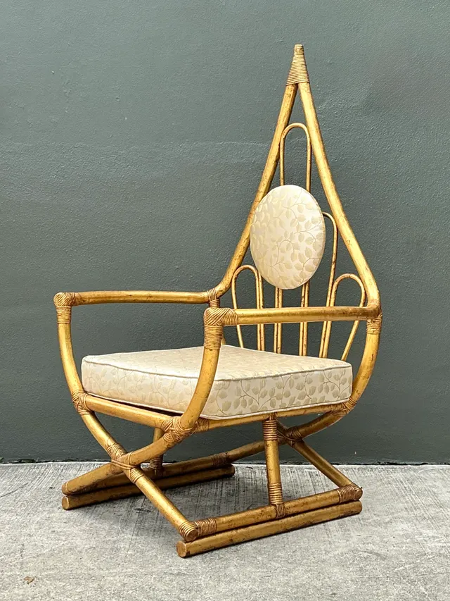 Vintage Loop Rattan Chair After Henry Olko — additional photo 2