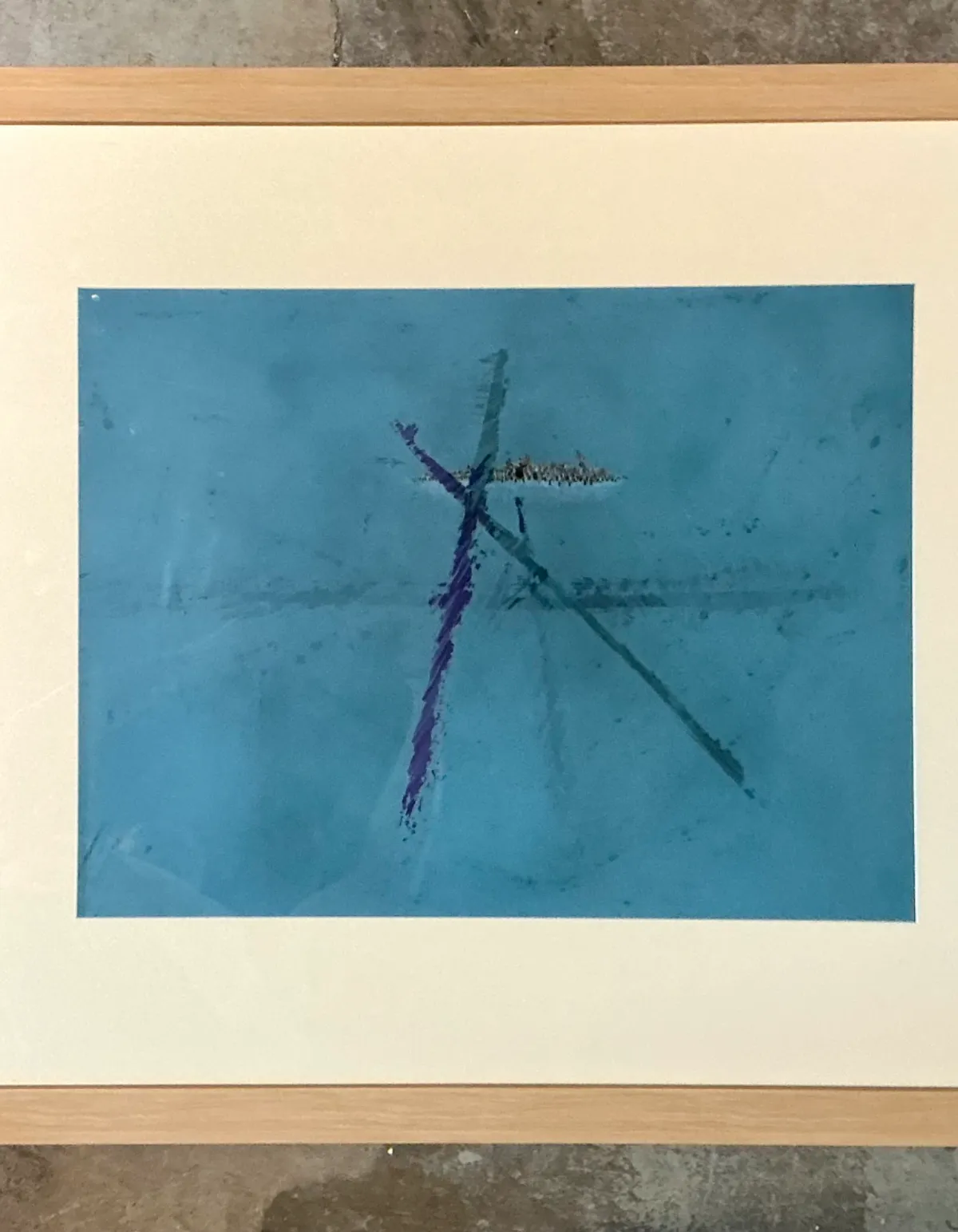 Vintage Original Abstract Oil Paining On Paper — additional photo 3