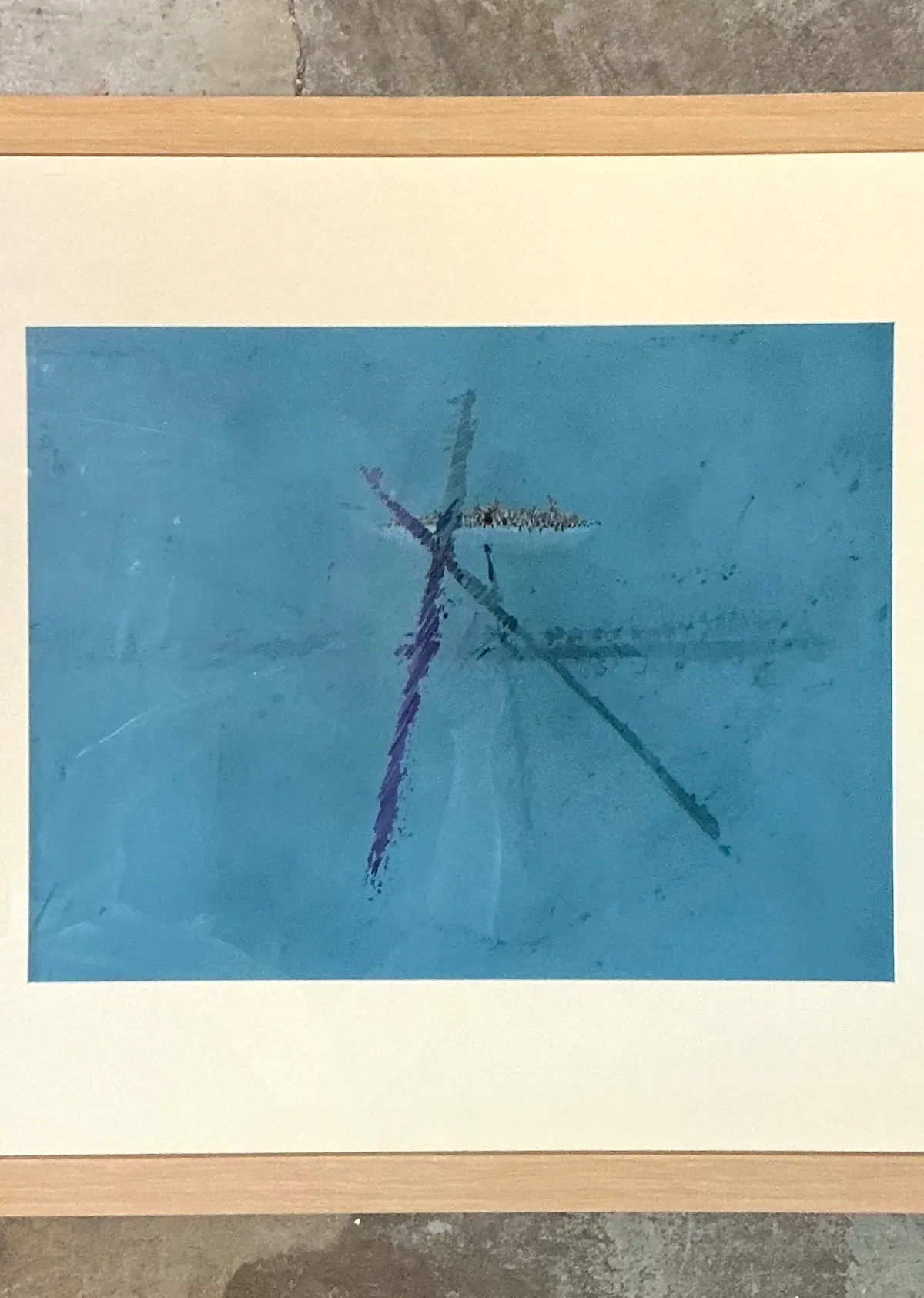 Vintage Original Abstract Oil Paining On Paper — additional photo 4
