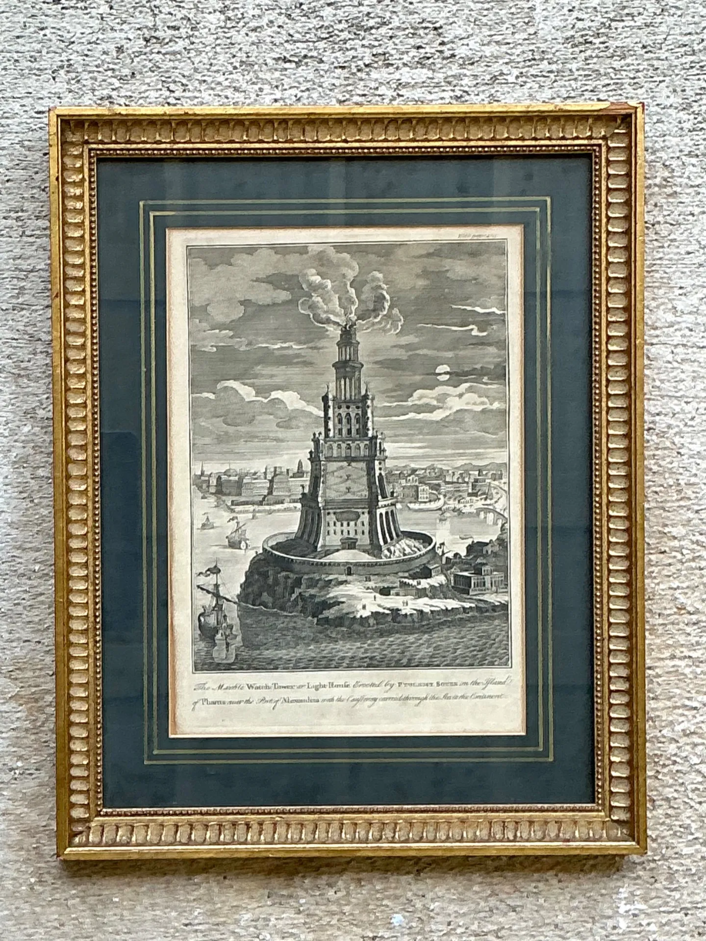 Antique Architectural Engraving in Gilt Frame — additional photo 2
