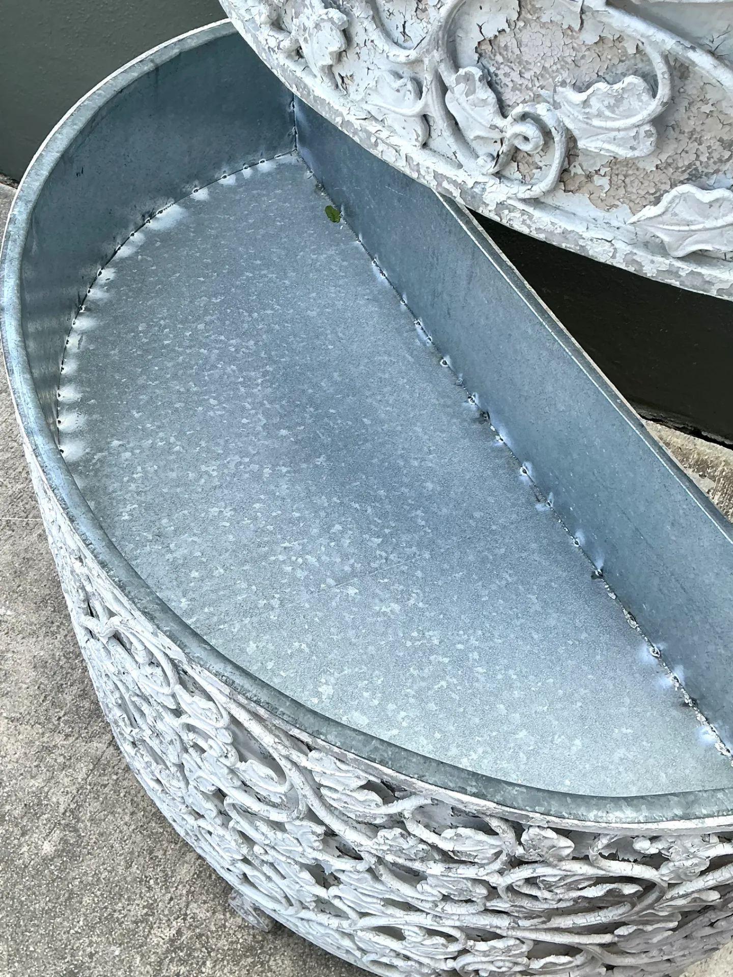 Vintage Monumental Tiered Wrought Iron Standing Planter — additional photo 5