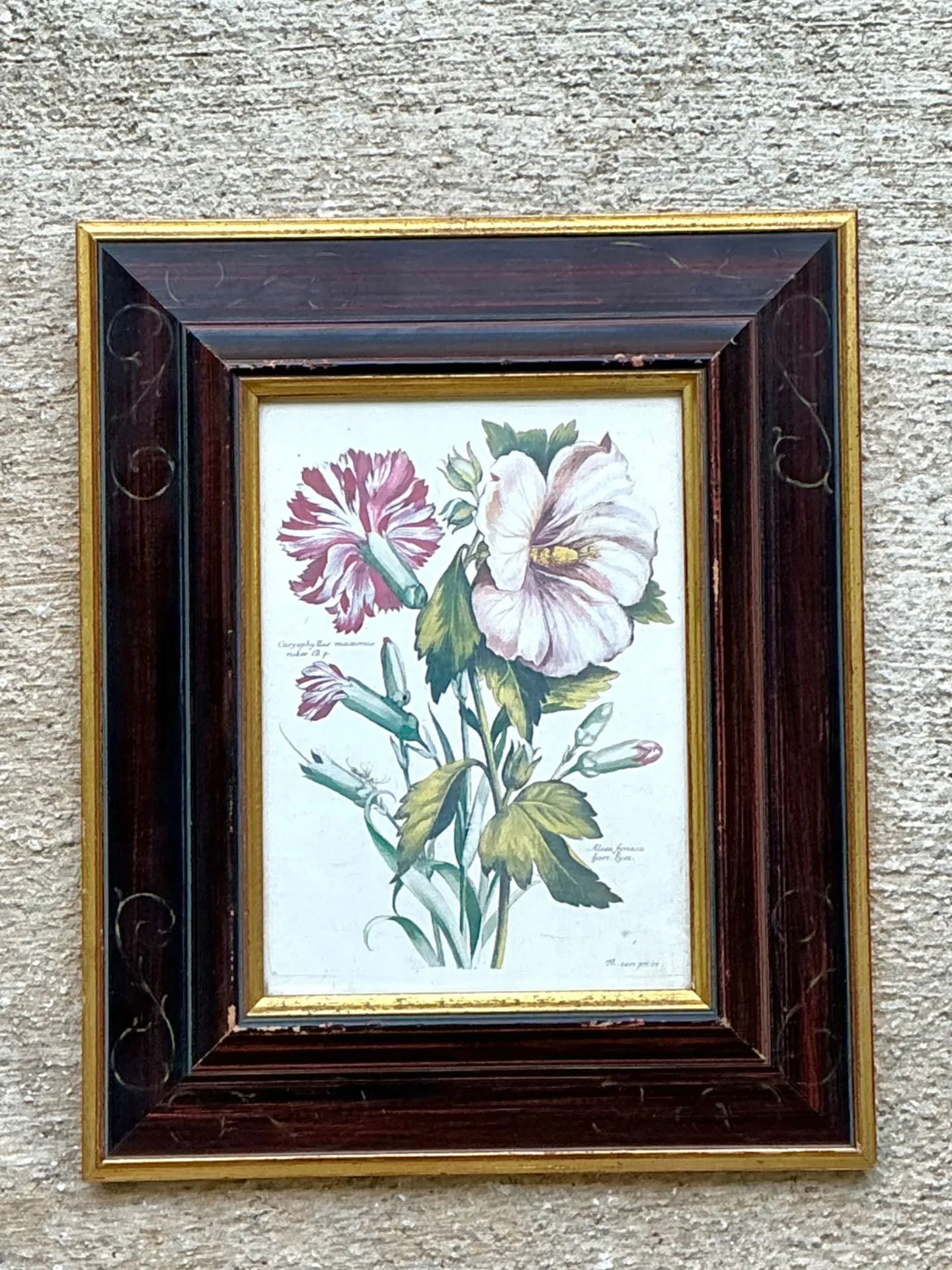 Vintage Chelsea House Botanical Floral Print in Wood Frame — additional photo 7