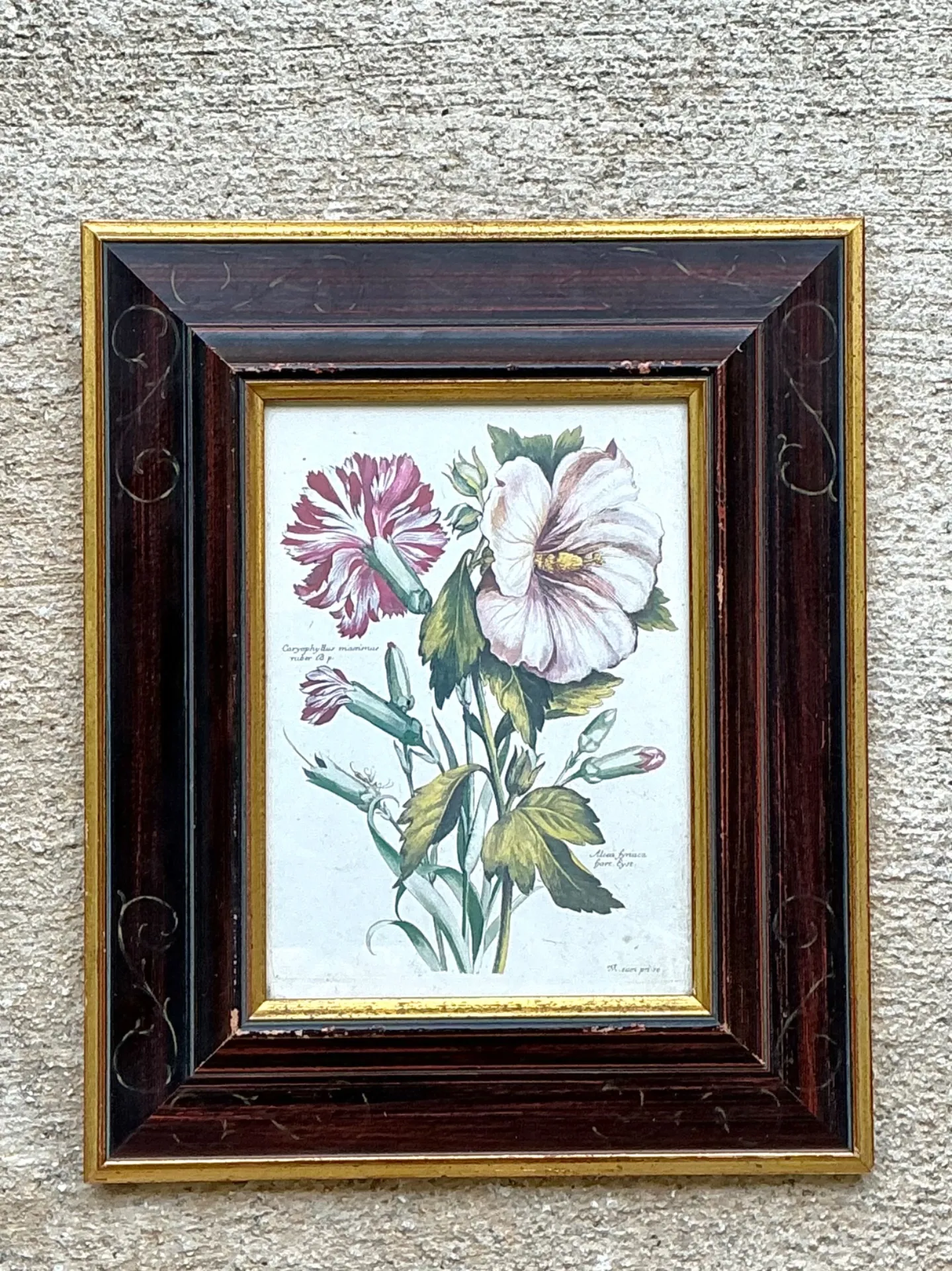 Vintage Chelsea House Botanical Floral Print in Wood Frame — additional photo 6