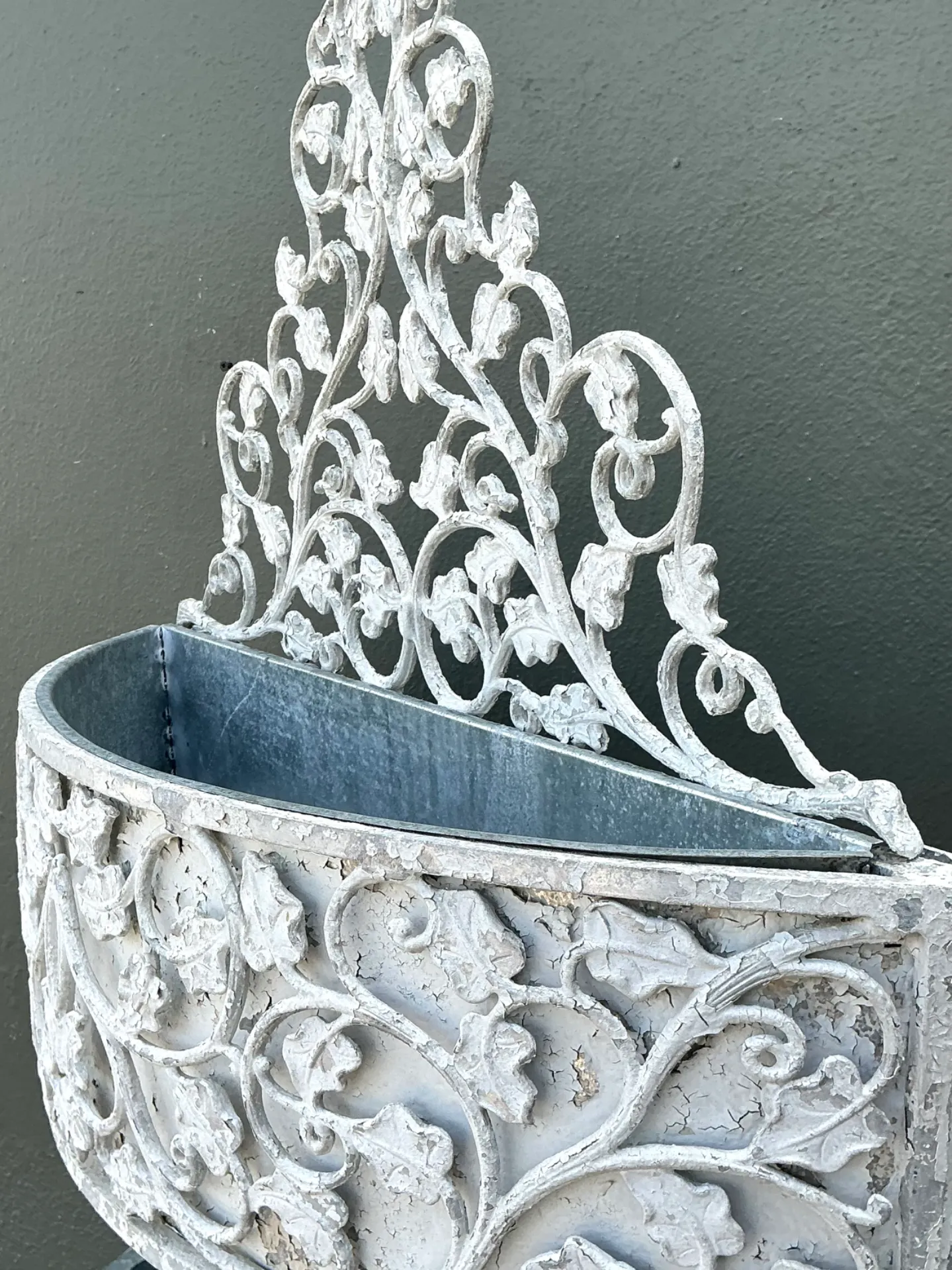 Vintage Monumental Tiered Wrought Iron Standing Planter — additional photo 8