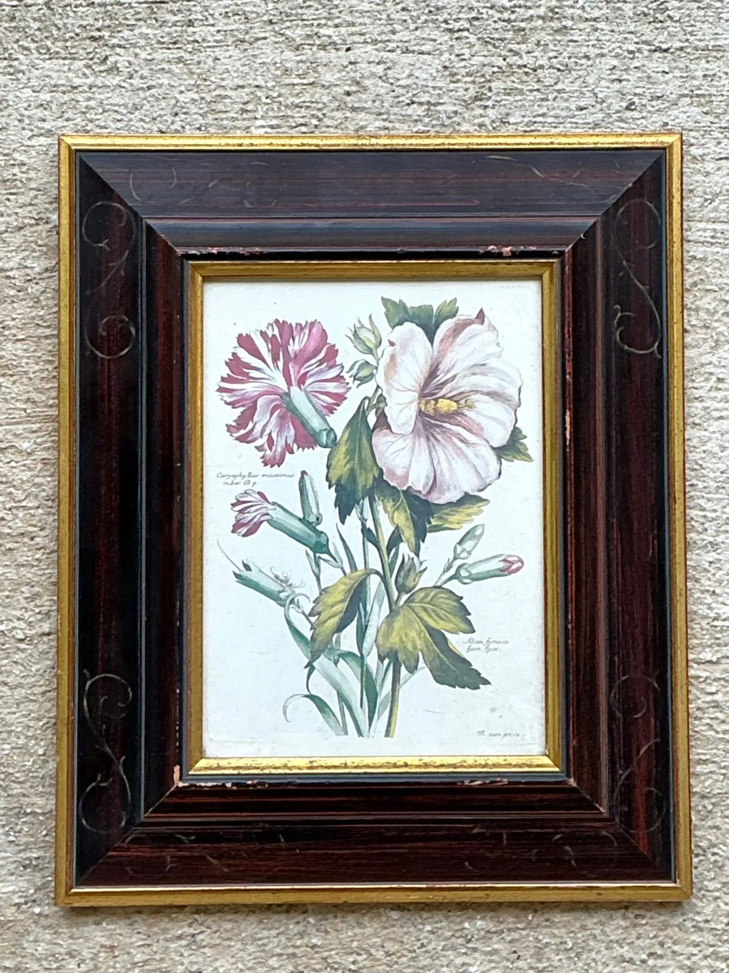 Vintage Chelsea House Botanical Floral Print in Wood Frame — additional photo 5