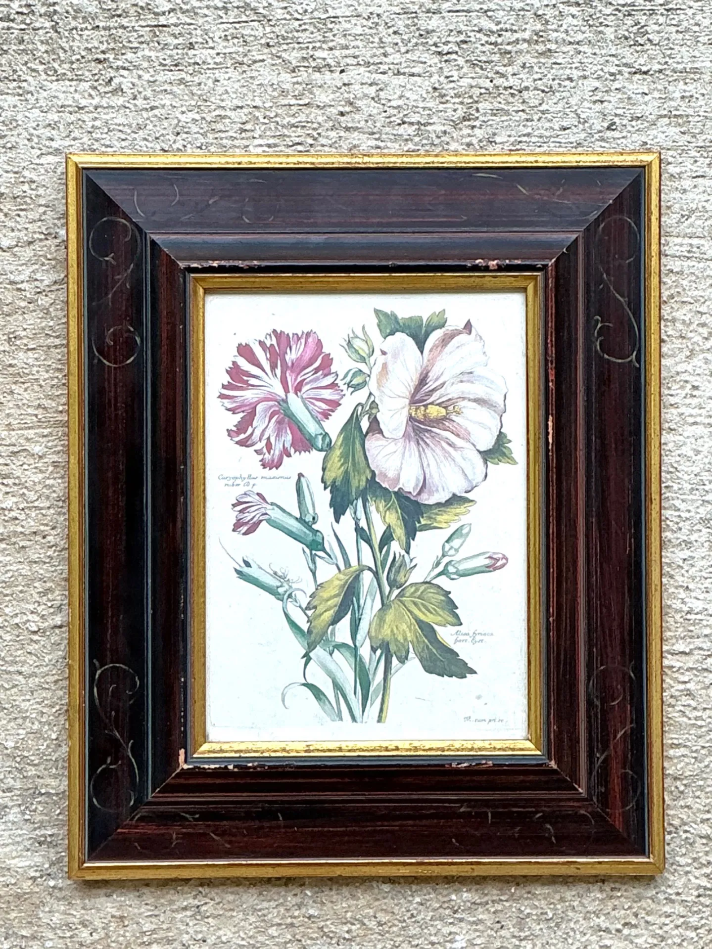 Vintage Chelsea House Botanical Floral Print in Wood Frame — additional photo 4