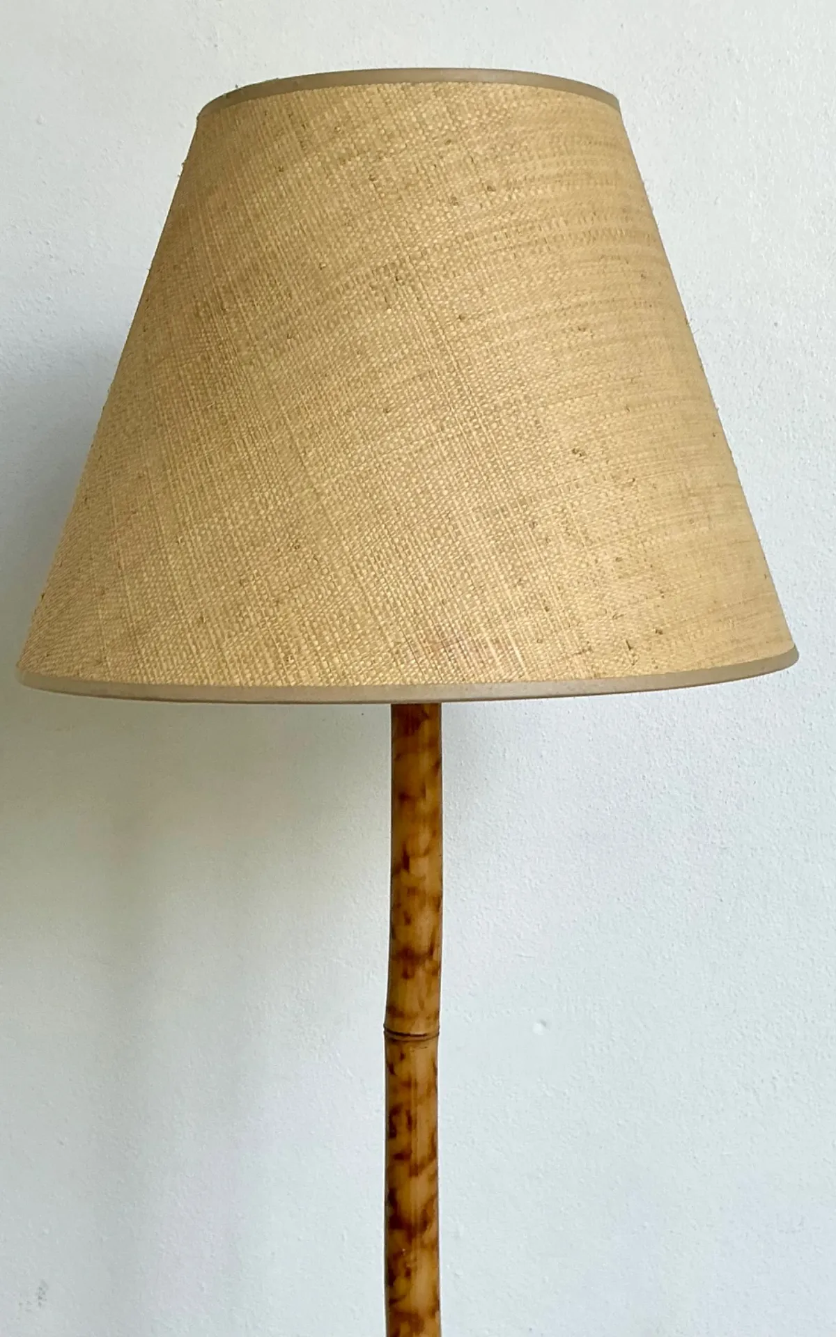Vintage Bamboo Floor Lamp with Seagrass Shade — additional photo 5