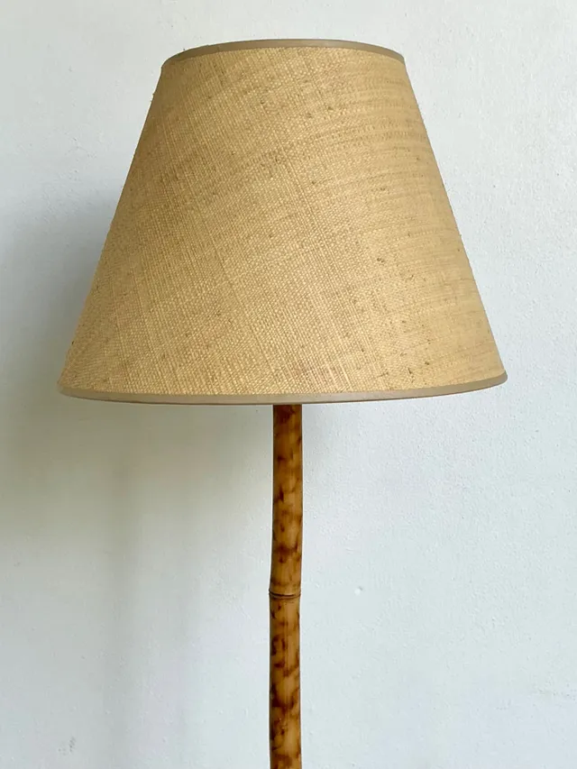 Vintage Bamboo Floor Lamp with Seagrass Shade — additional photo 5