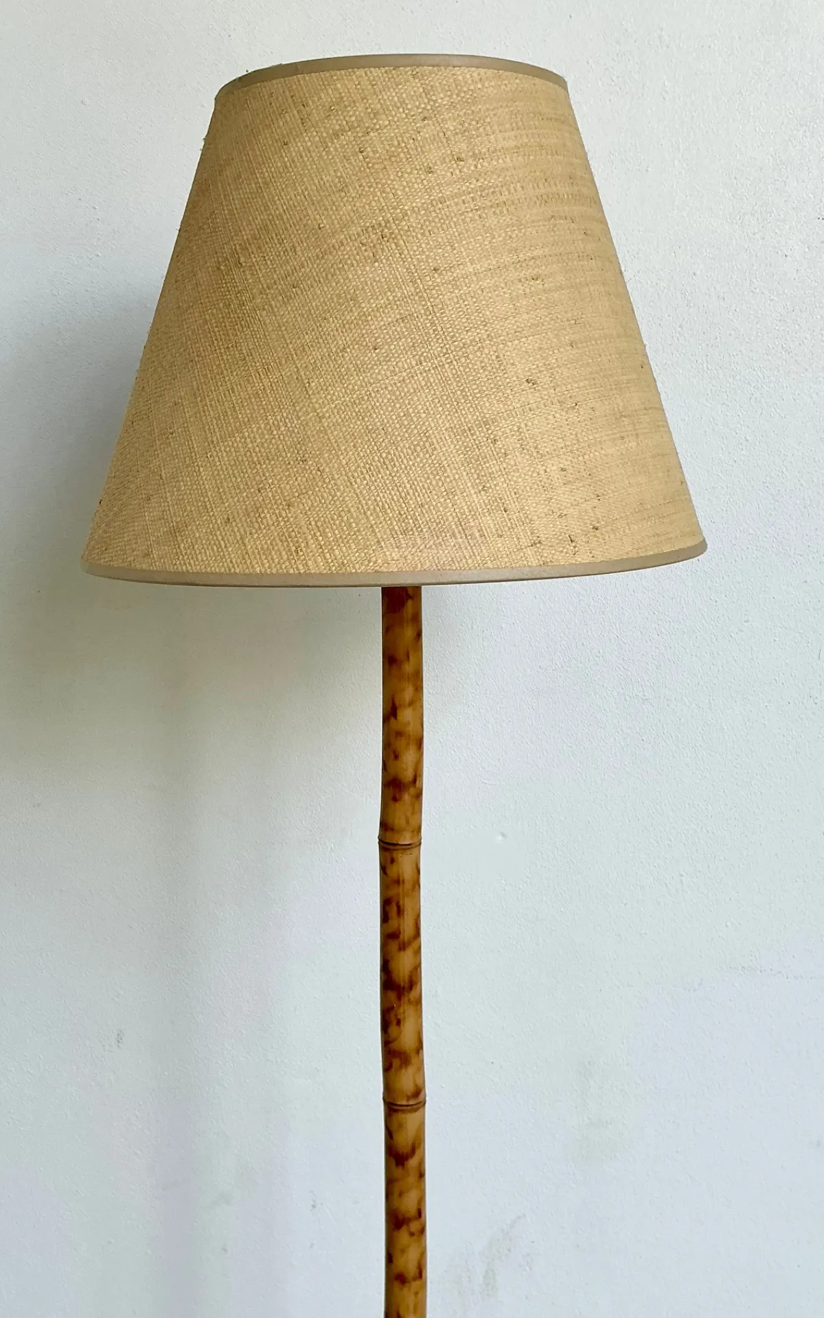 Vintage Bamboo Floor Lamp with Seagrass Shade — additional photo 7