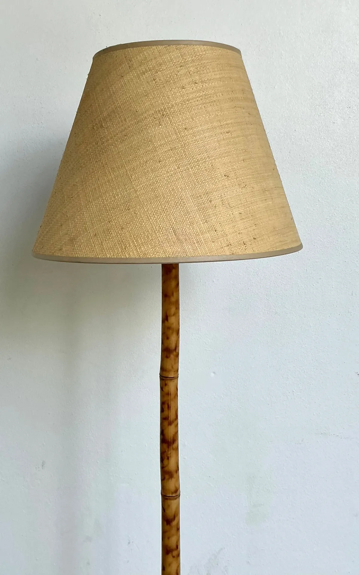 Vintage Bamboo Floor Lamp with Seagrass Shade — additional photo 4