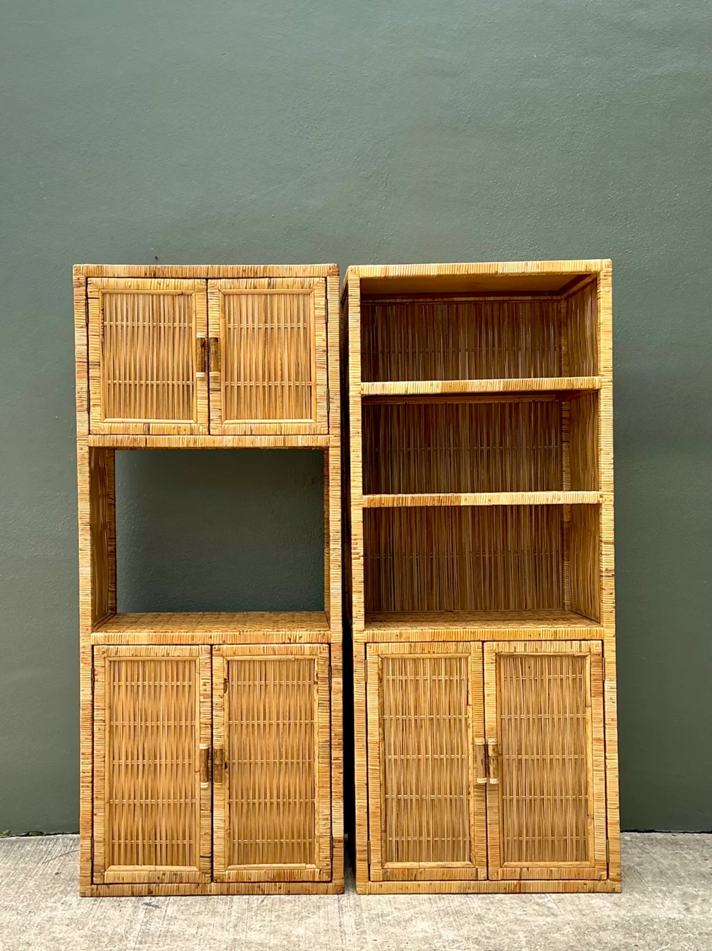 Vintage Woven Rattan Etagere - A Pair — additional photo 5