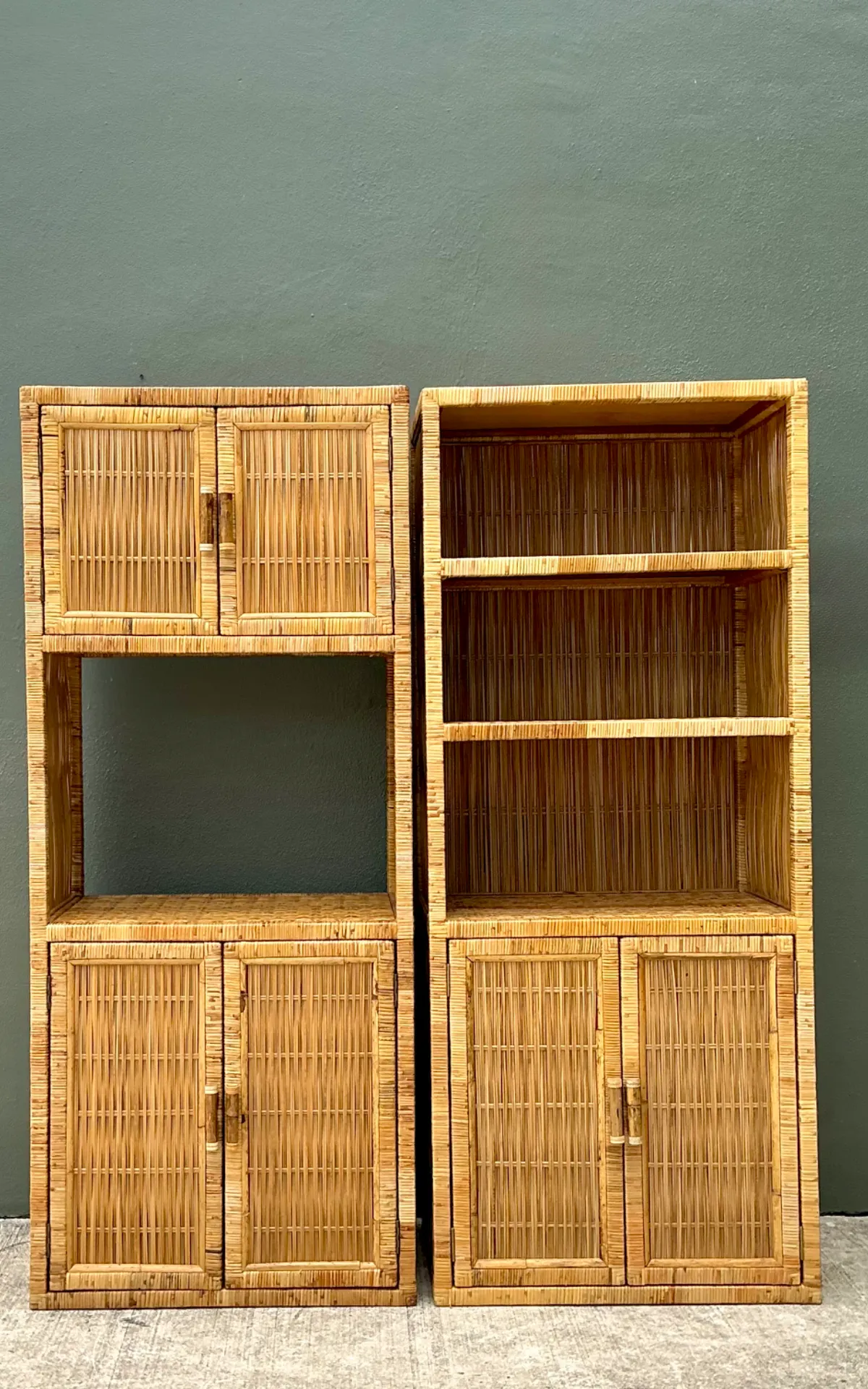 Vintage Woven Rattan Etagere - A Pair — additional photo 5