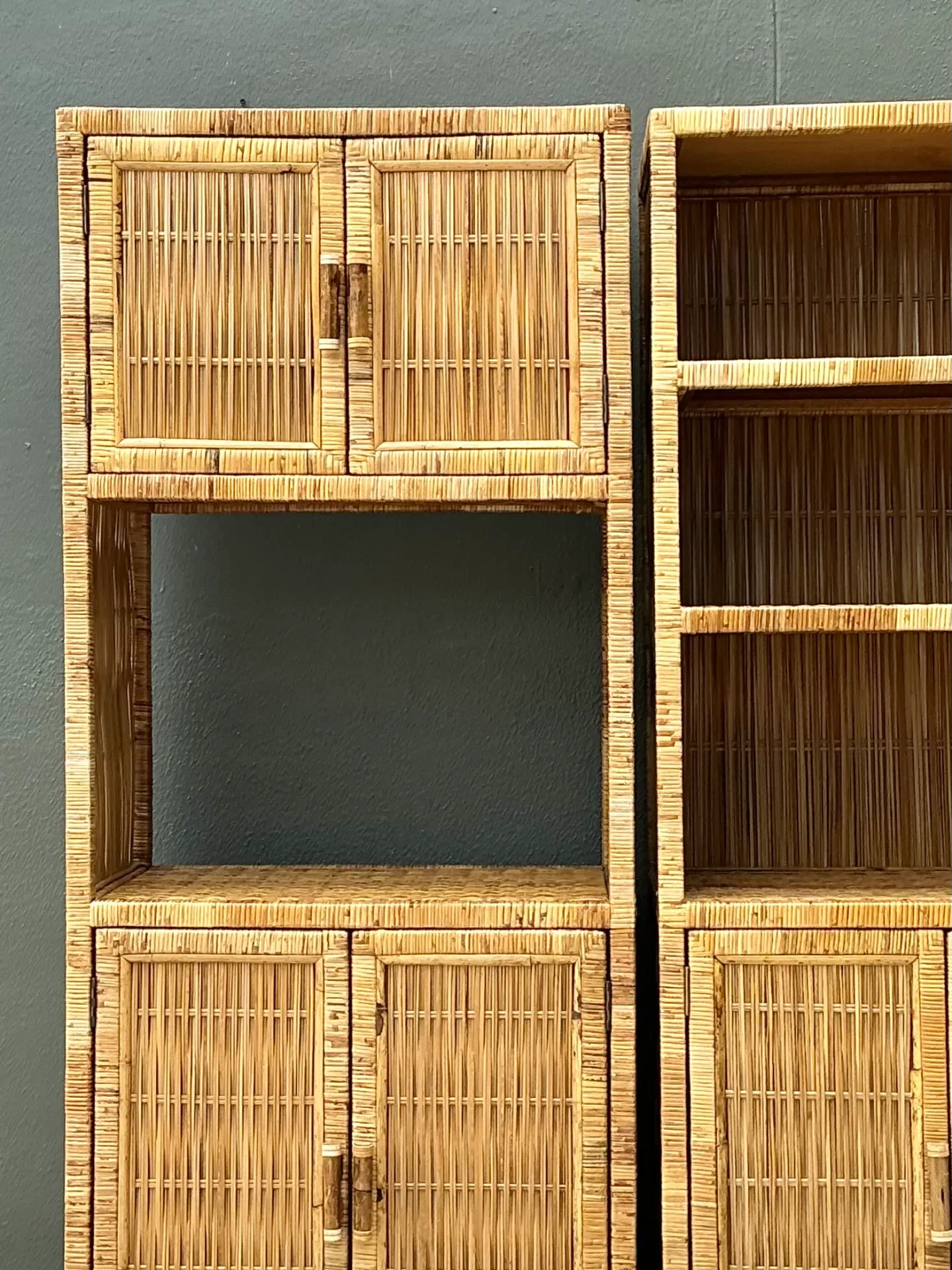 Vintage Woven Rattan Etagere - A Pair — additional photo 8