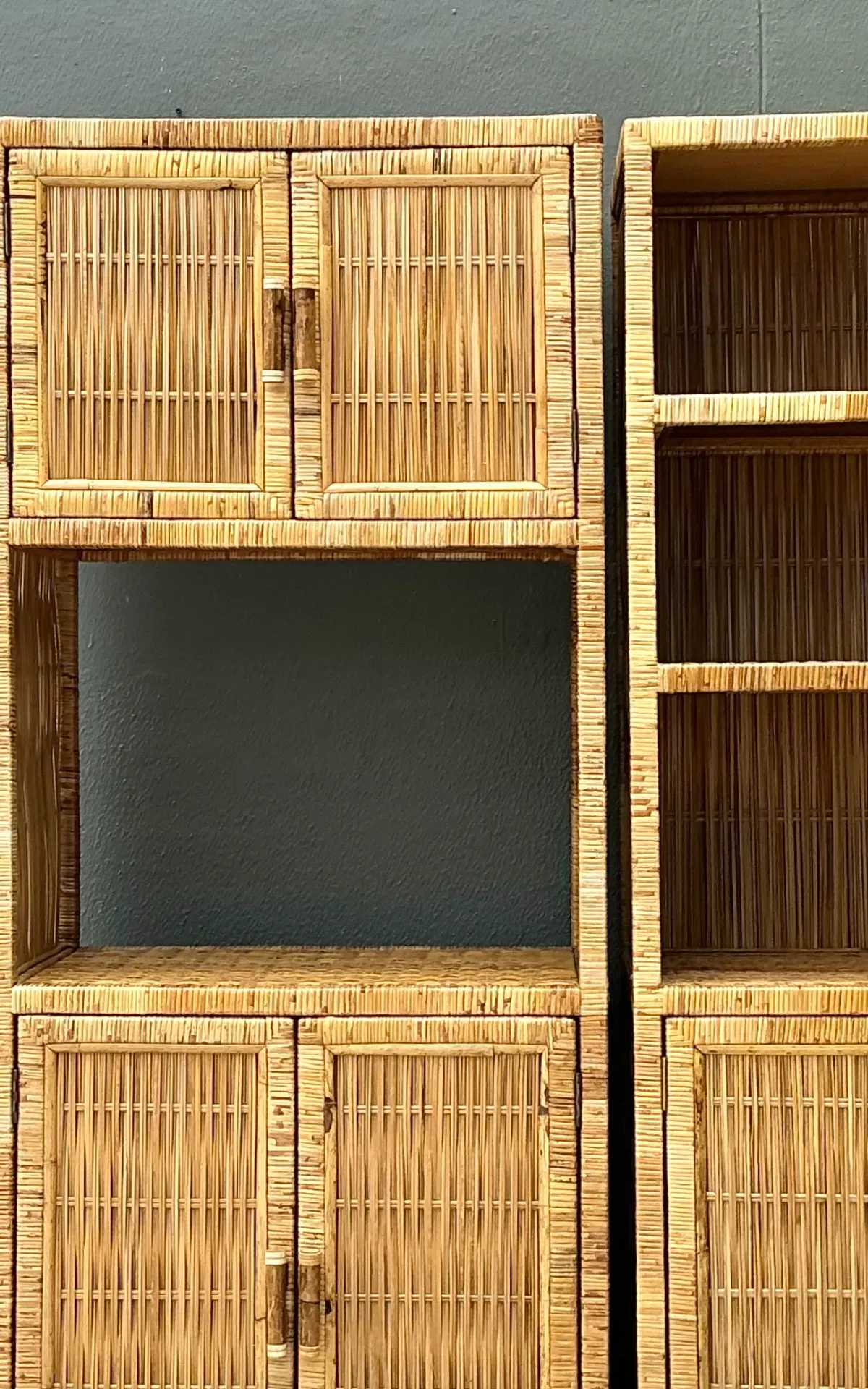 Vintage Woven Rattan Etagere - A Pair — additional photo 8