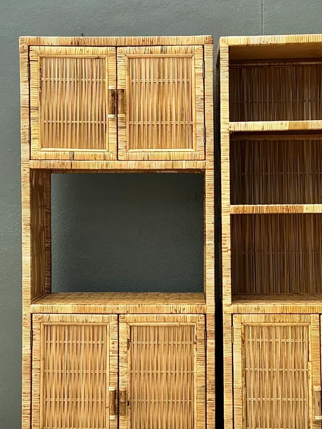 Vintage Woven Rattan Etagere - A Pair — additional photo 8