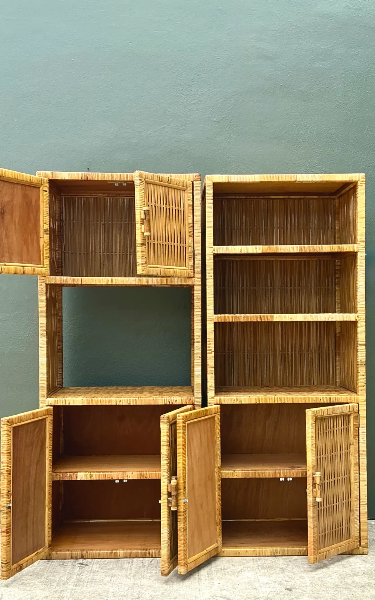 Vintage Woven Rattan Etagere - A Pair — additional photo 7