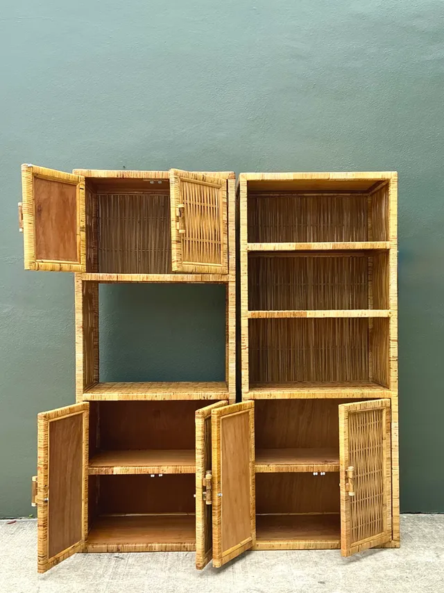 Vintage Woven Rattan Etagere - A Pair — additional photo 7
