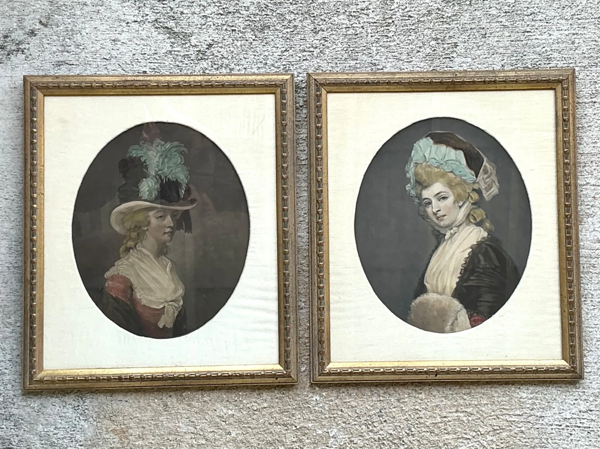 Vintage 18th Century Style Portrait Engravings - Set of 2 — additional photo 6