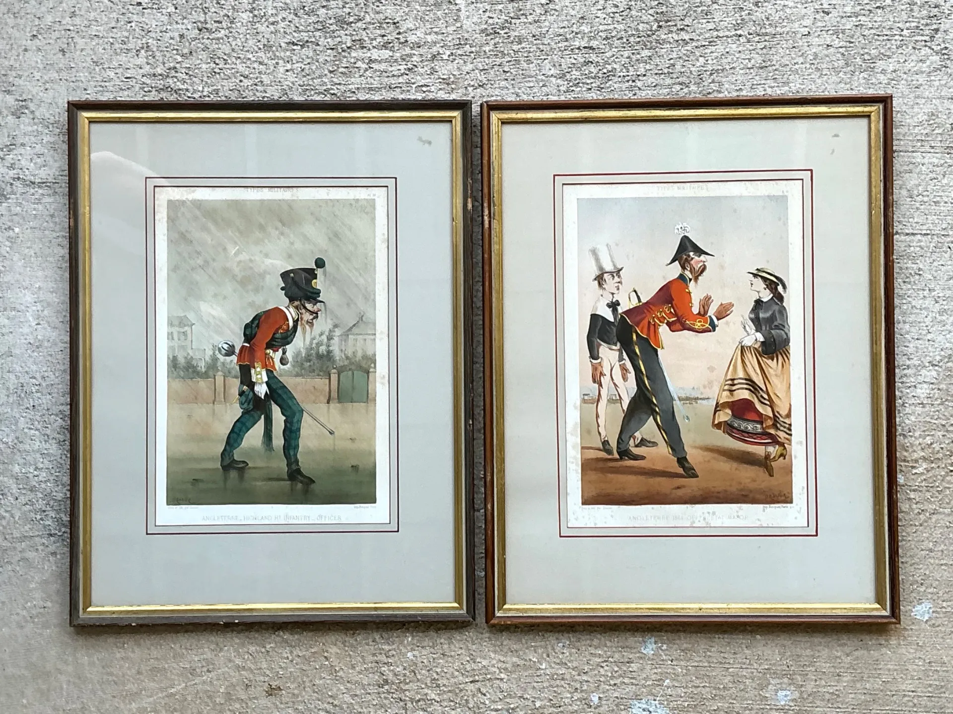Antique Framed Military Caricature Prints - Pair — additional photo 8