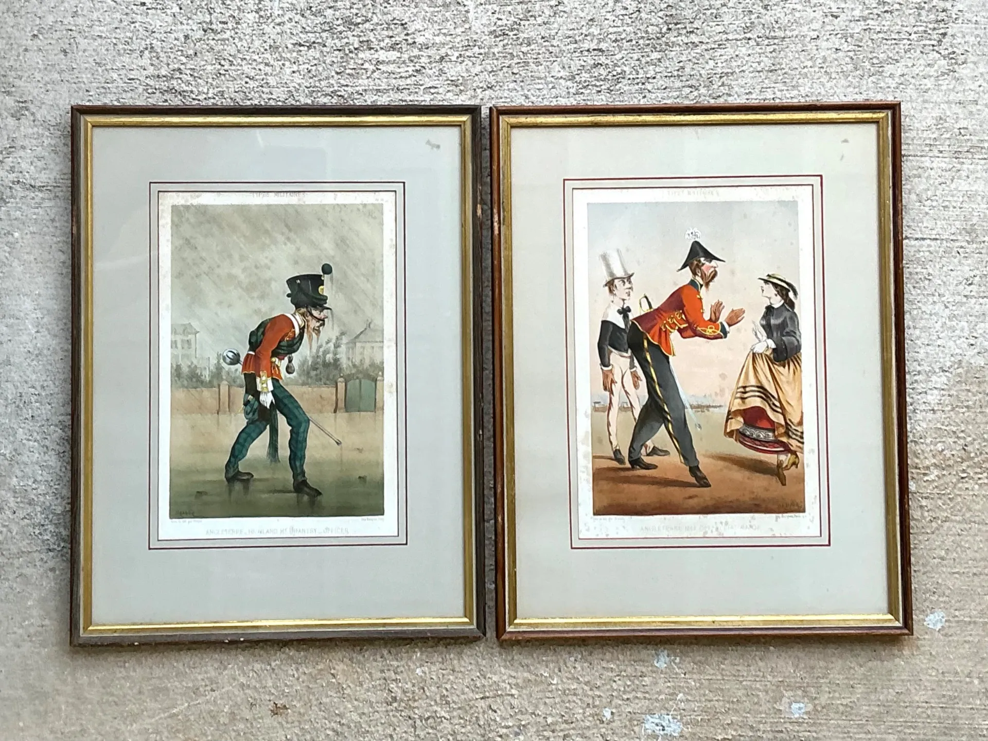 Antique Framed Military Caricature Prints - Pair — additional photo 6