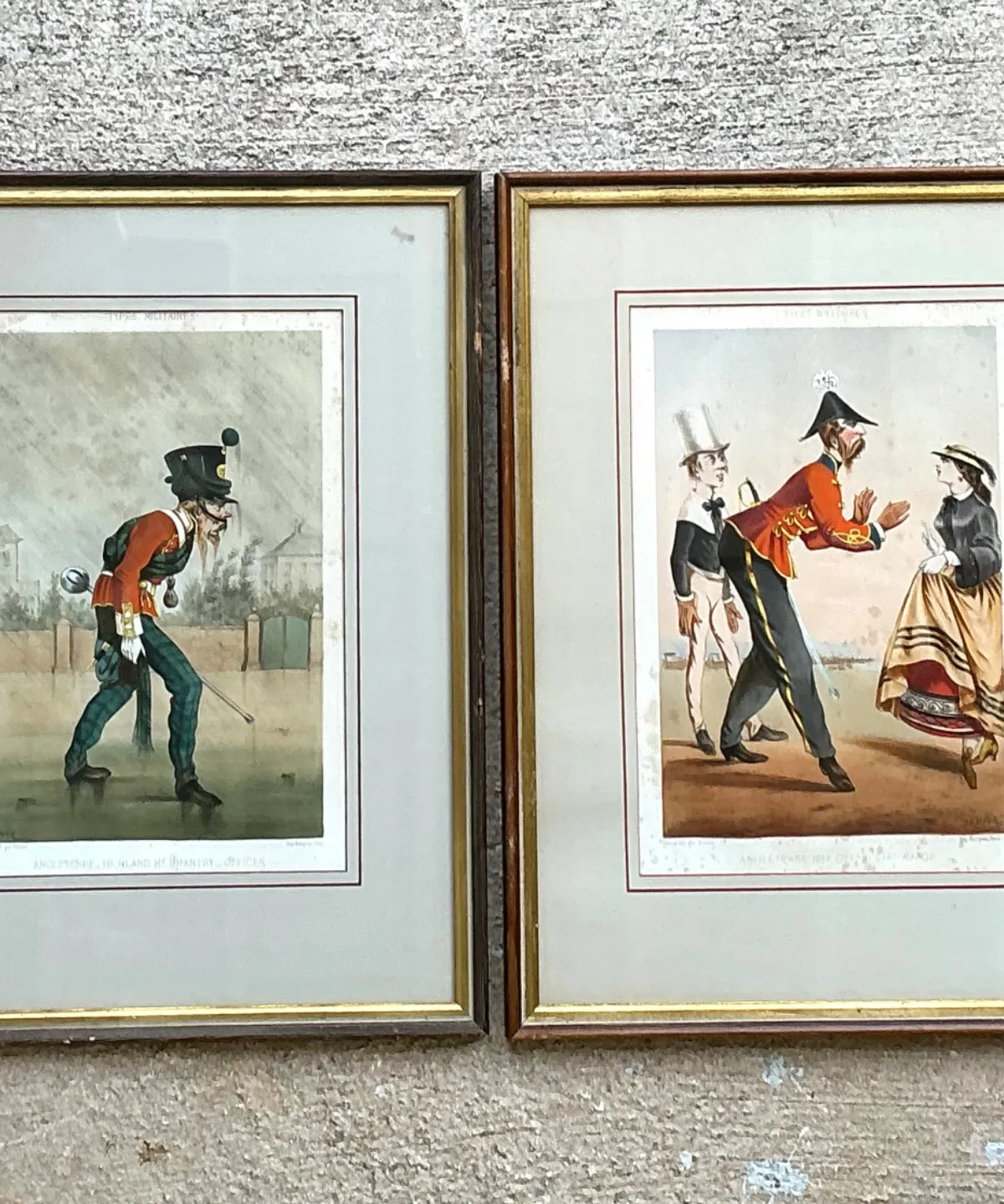 Antique Framed Military Caricature Prints - Pair — additional photo 6