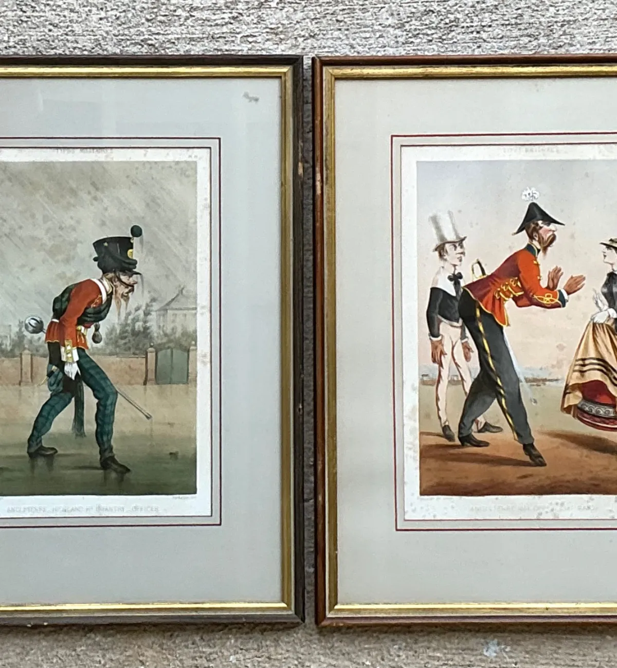 Antique Framed Military Caricature Prints - Pair — additional photo 5
