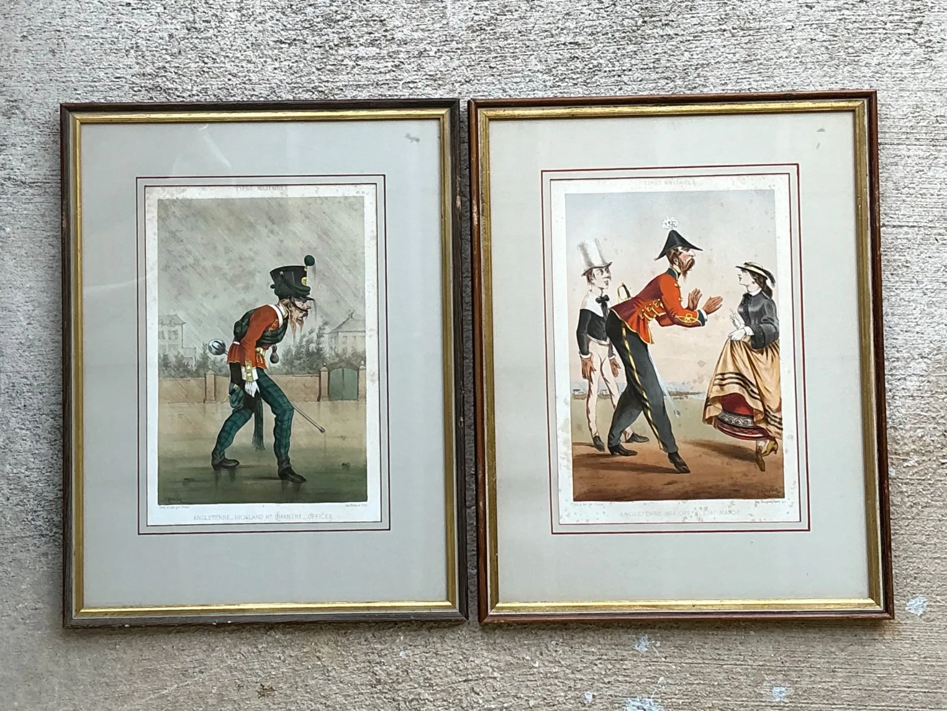 Antique Framed Military Caricature Prints - Pair — additional photo 7