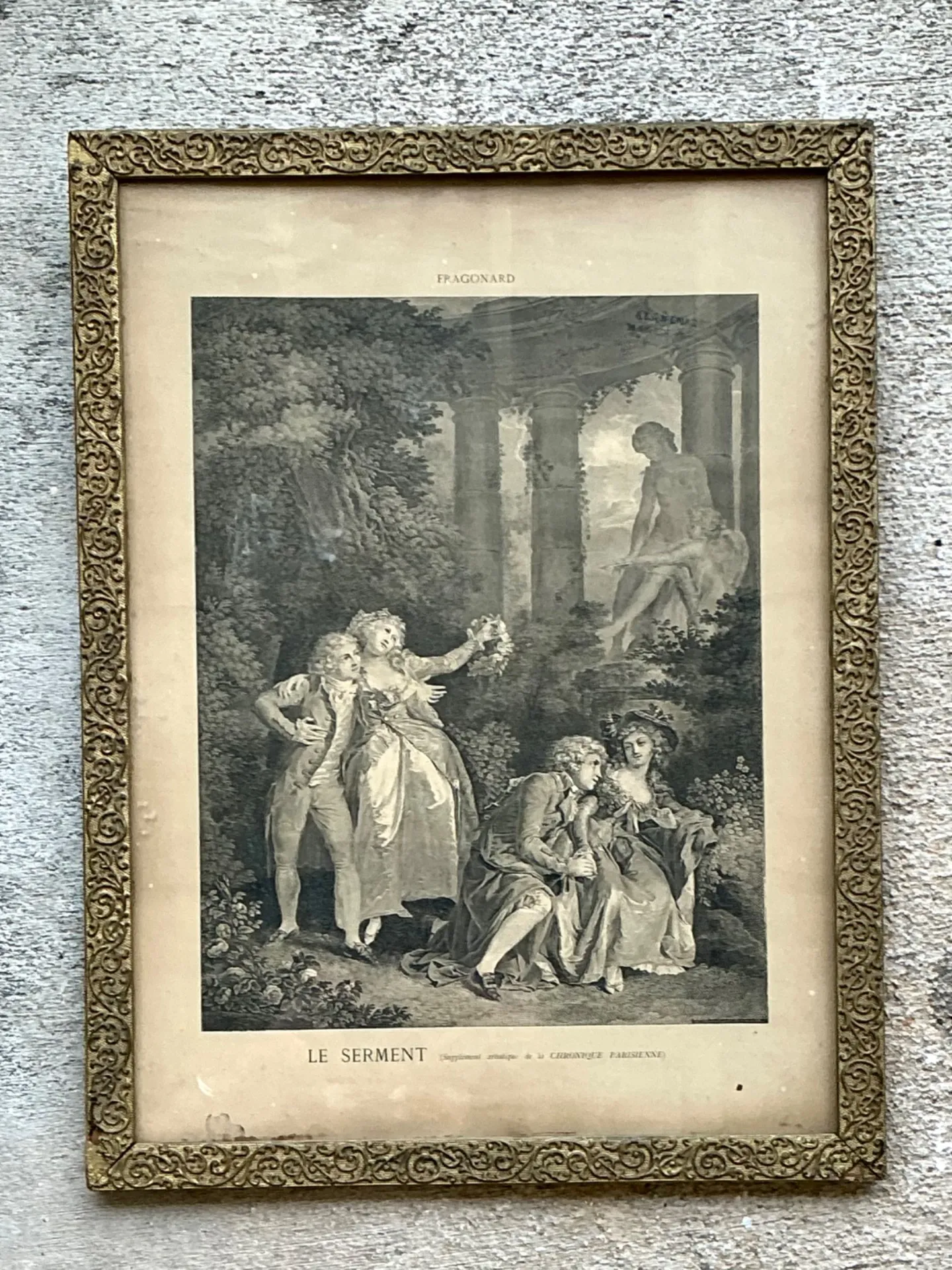 Vintage Fragonard Engraving in Gilt Frame — additional photo 5