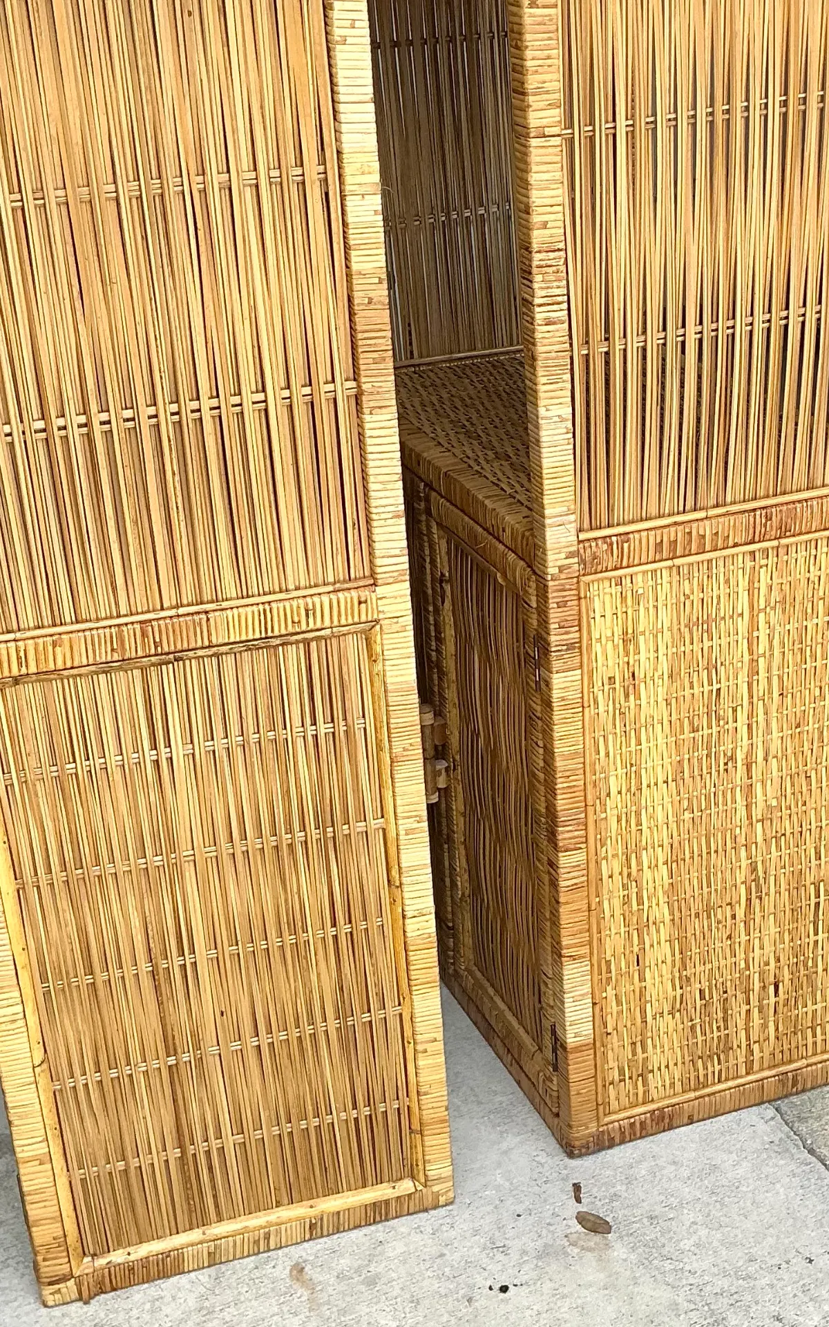Vintage Woven Rattan Etagere - A Pair — additional photo 4