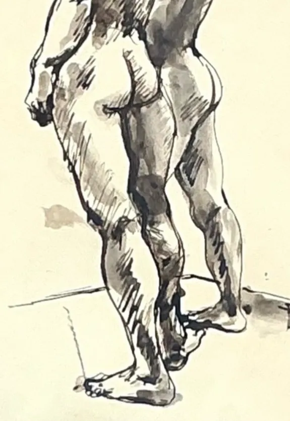 Vintage Original 1977 Framed Figurative Male Nudes — additional photo 6