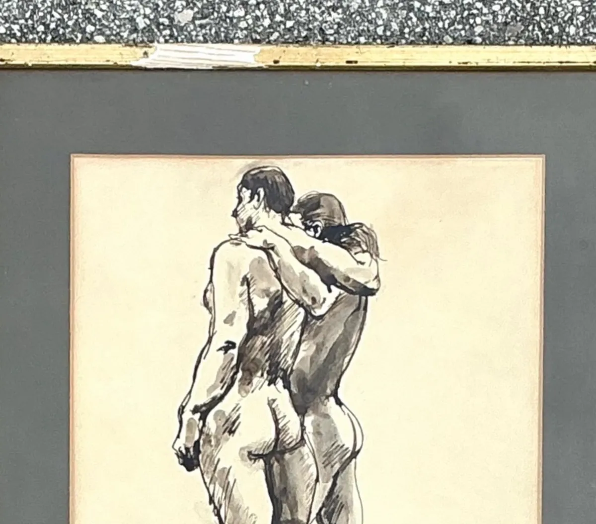 Vintage Original 1977 Framed Figurative Male Nudes — additional photo 3