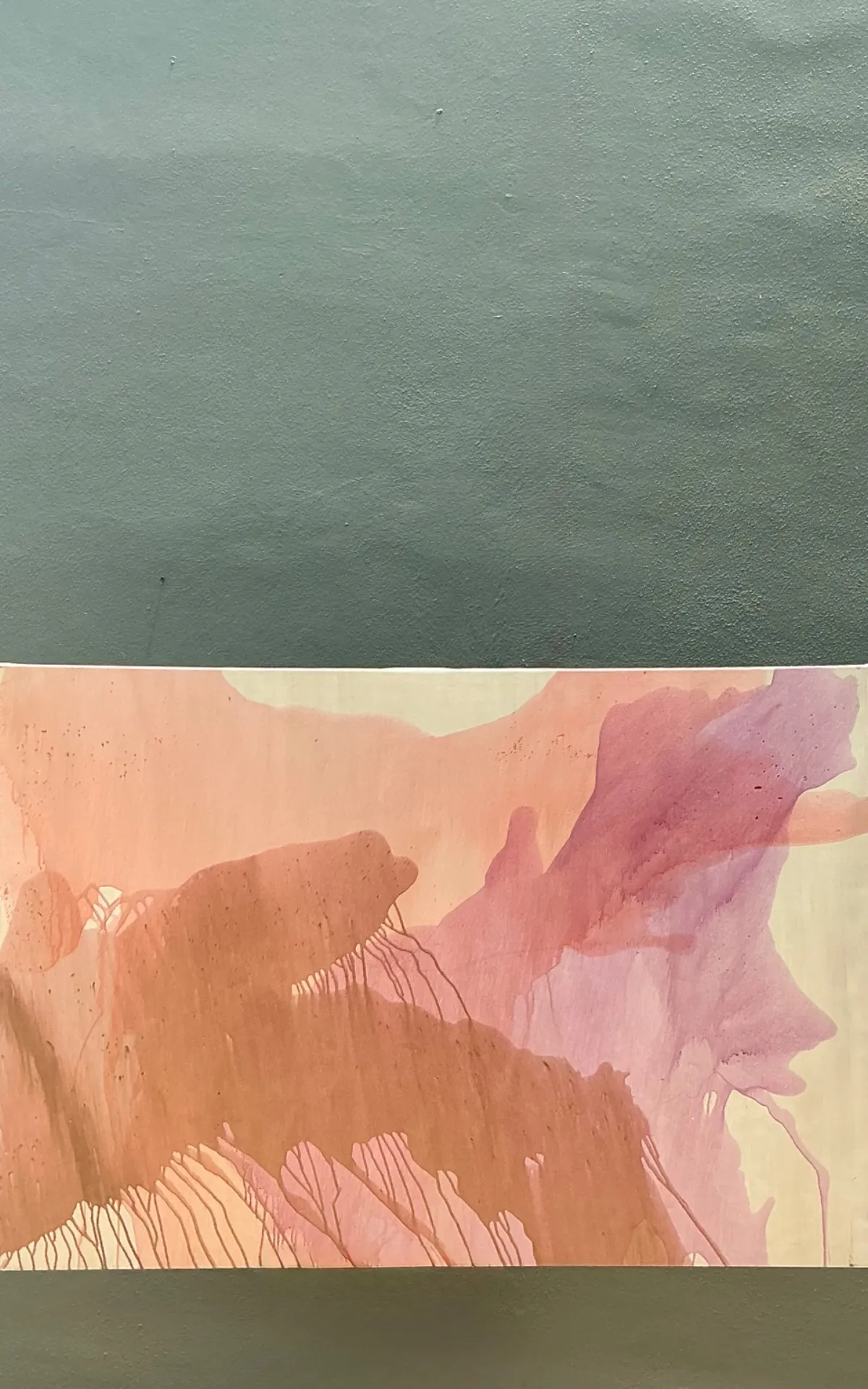 Monumental Vintage Abstract Expressionist Painting On Canvas