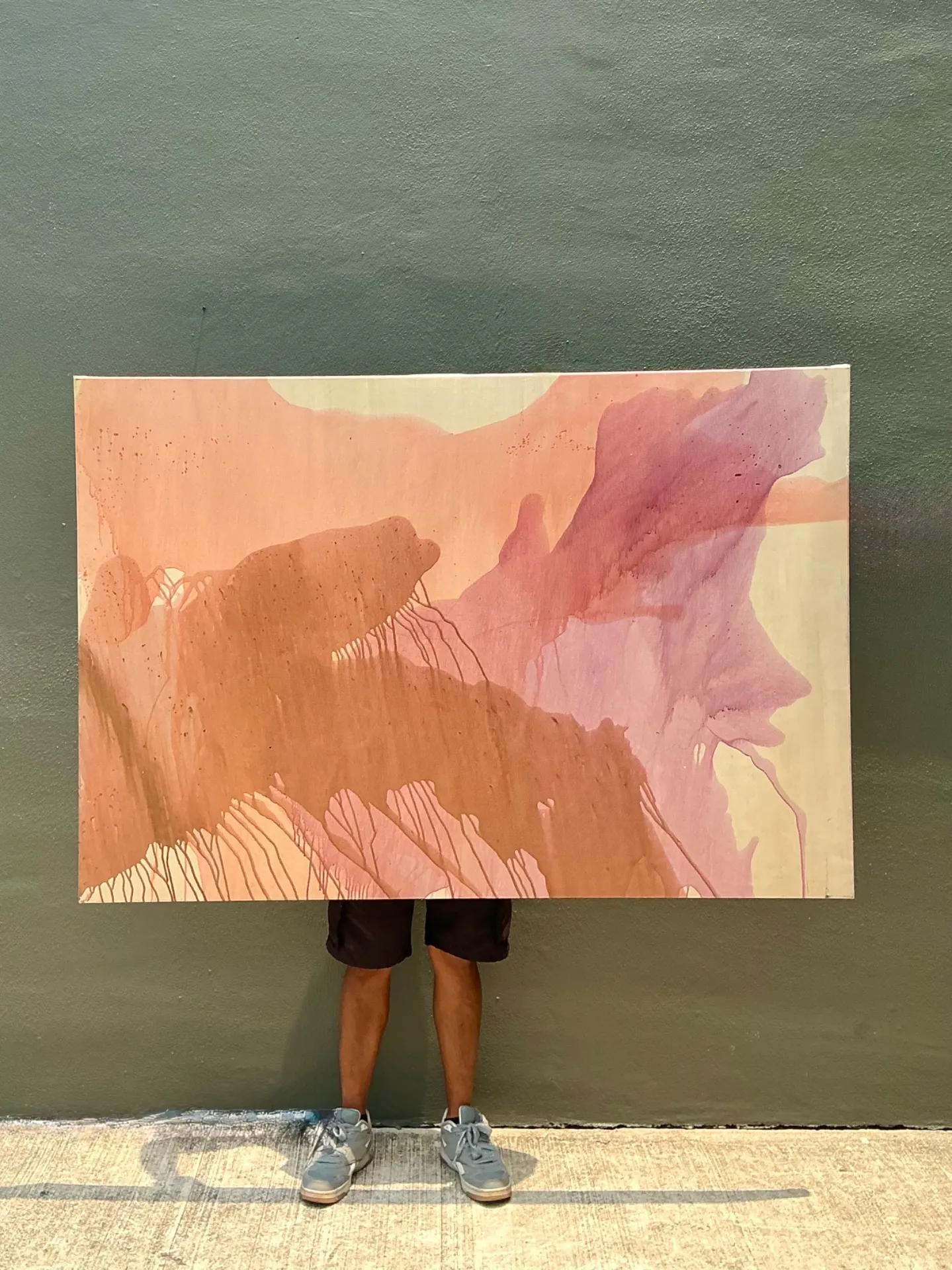 Monumental Vintage Abstract Expressionist Painting On Canvas — additional photo 3