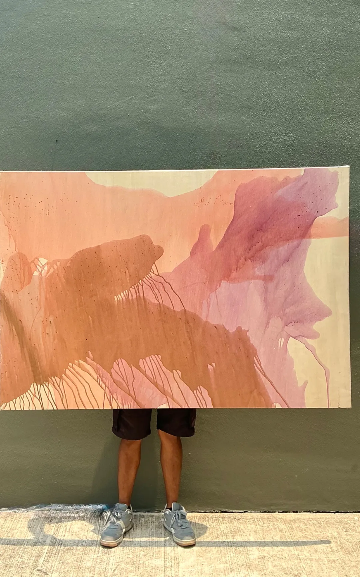 Monumental Vintage Abstract Expressionist Painting On Canvas — additional photo 3