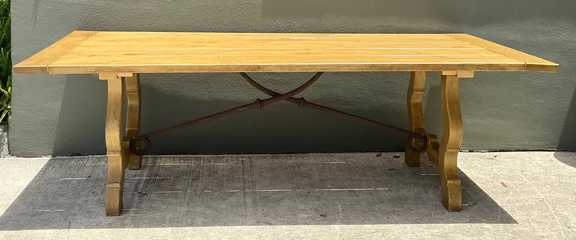 Vintage Wood Lyre Farmhouse Style Table — additional photo 3