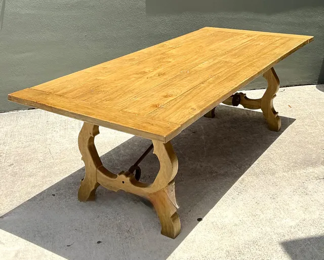 Vintage Wood Lyre Farmhouse Style Table — additional photo 6