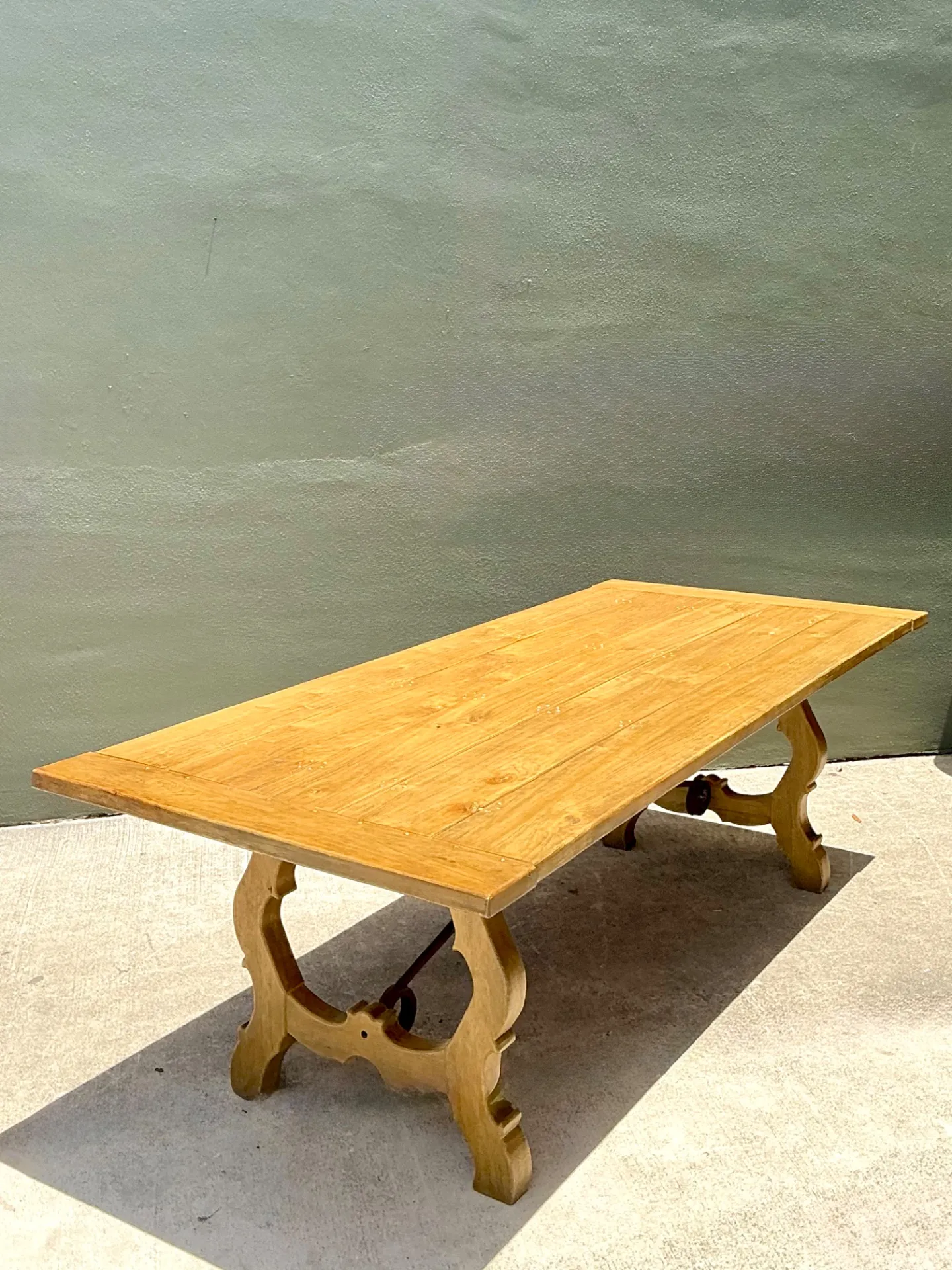 Vintage Wood Lyre Farmhouse Style Table — additional photo 7