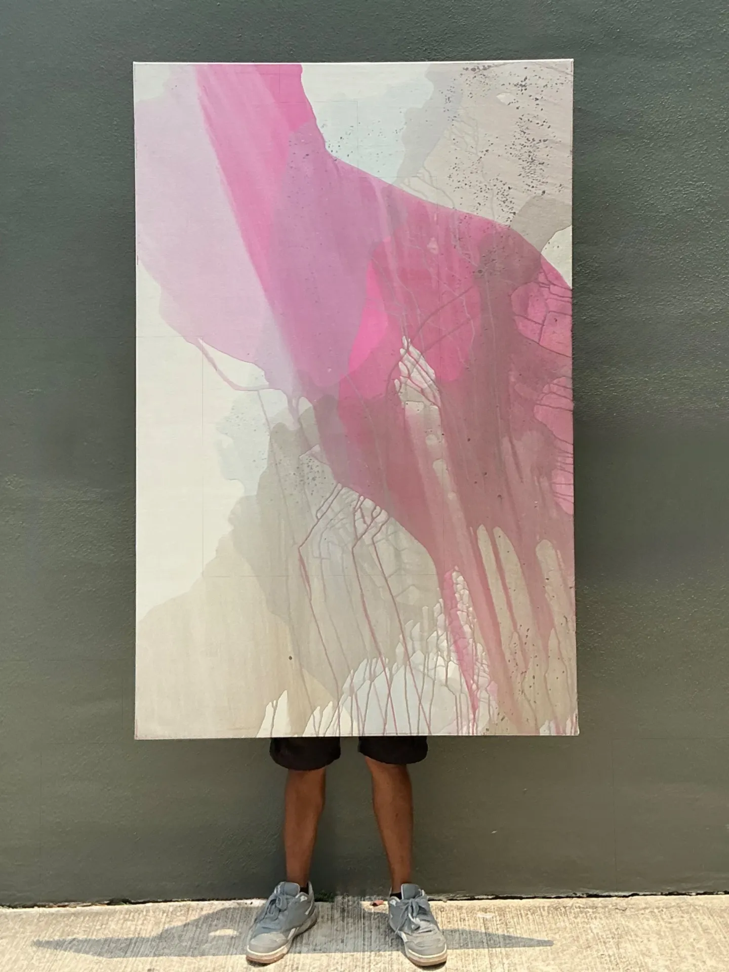 Vintage Monumental Abstract Expressionist Painting on Canvas — additional photo 1