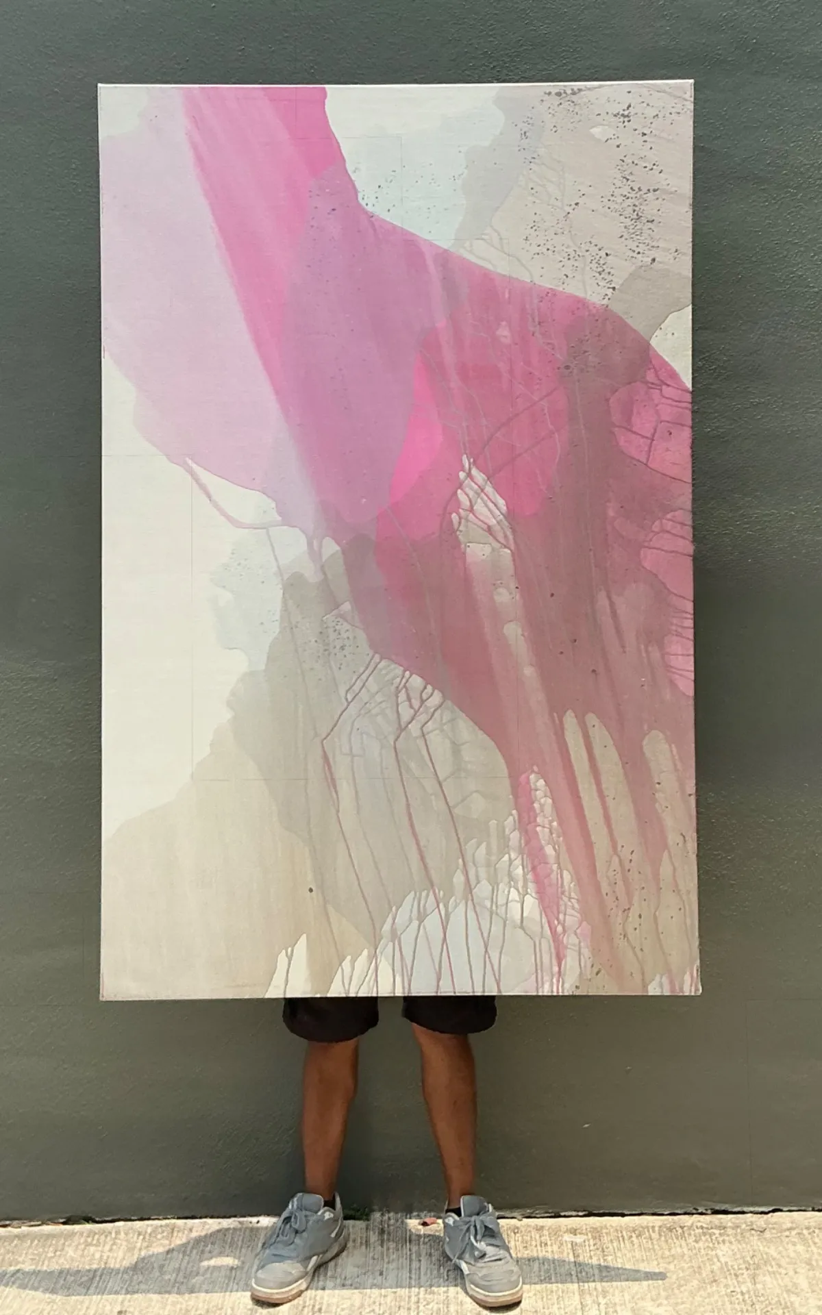 Vintage Monumental Abstract Expressionist Painting on Canvas