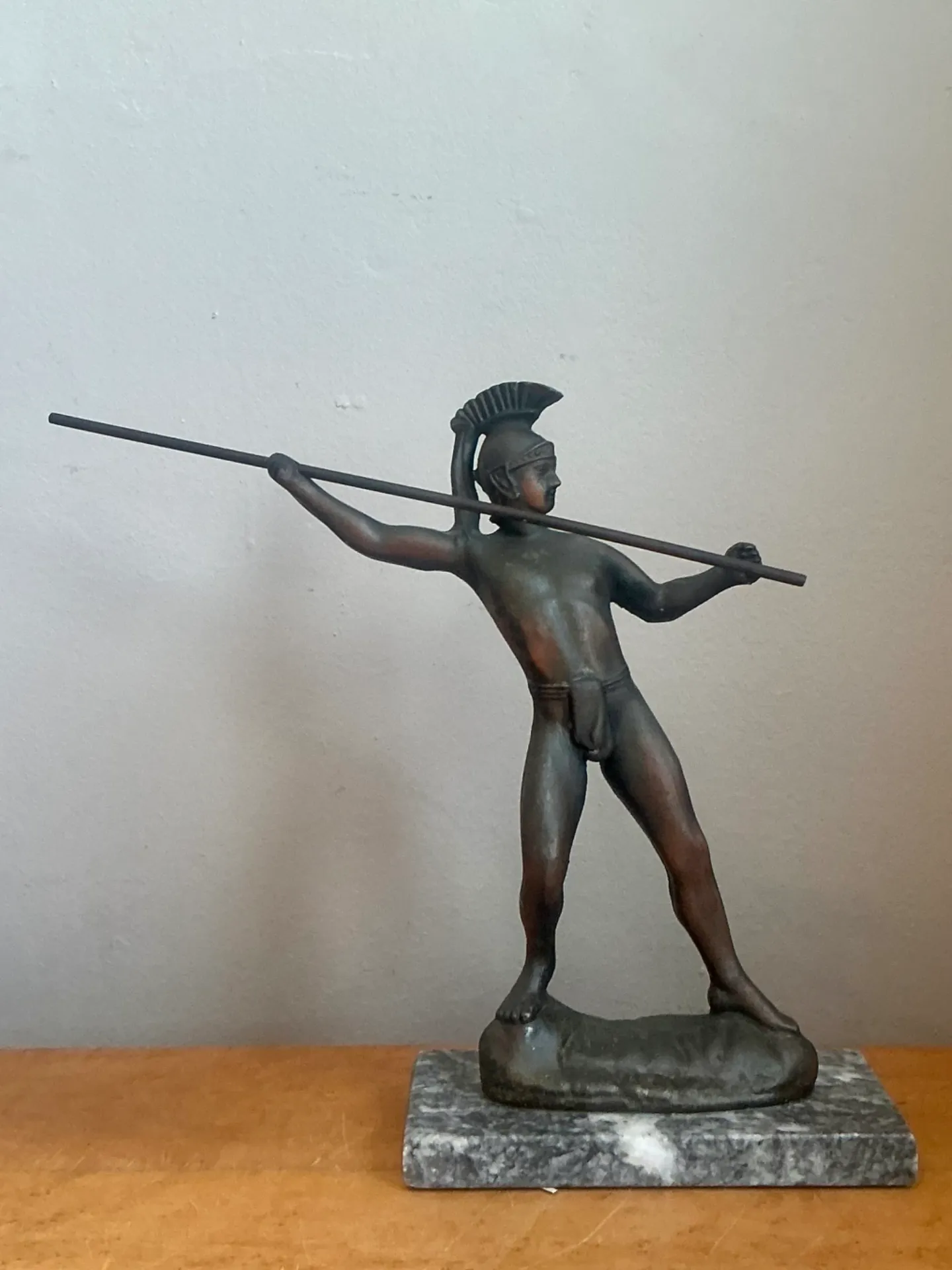 Vintage Sculptural Metal Warrior Figure — additional photo 2
