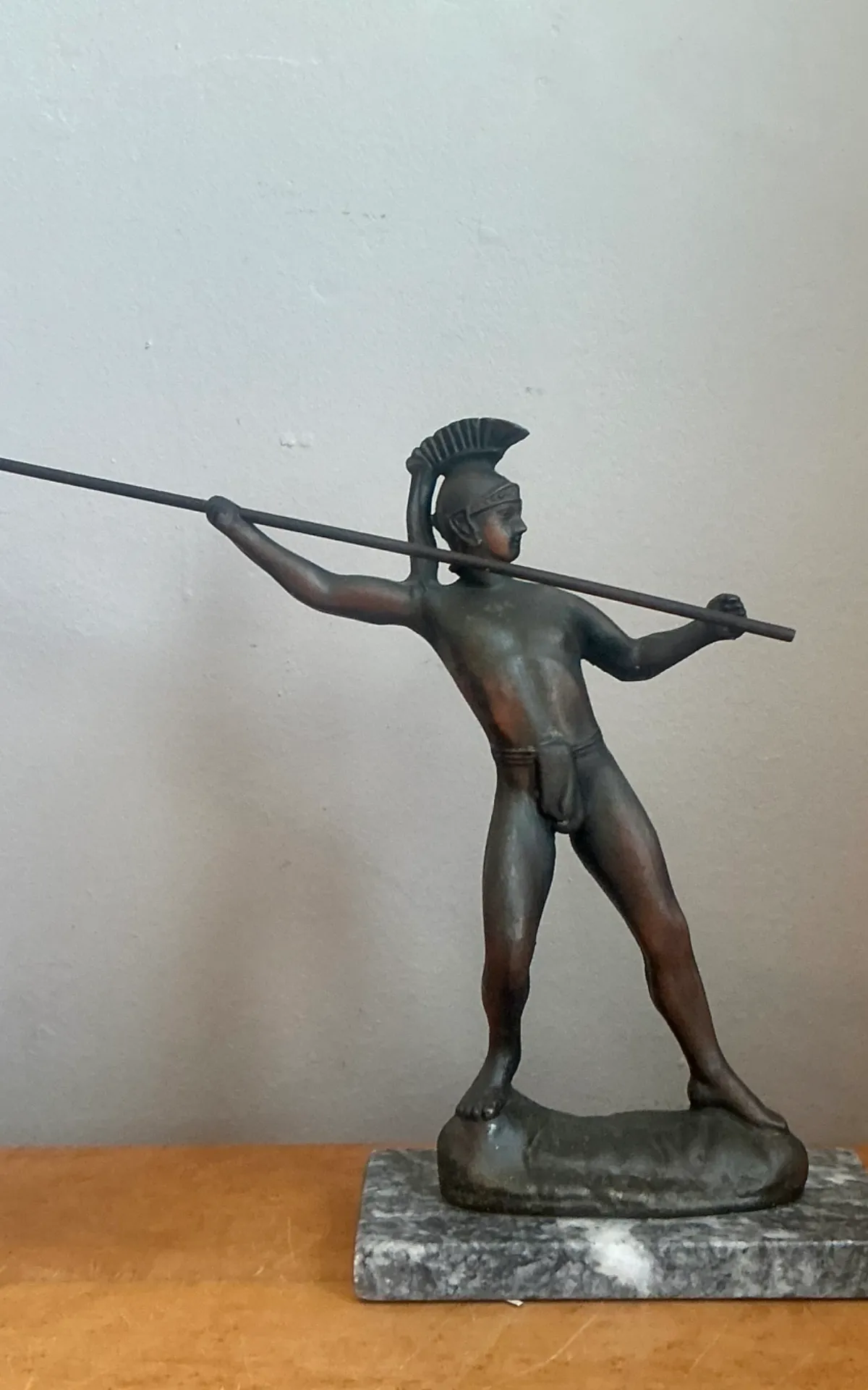 Vintage Sculptural Metal Warrior Figure — additional photo 2
