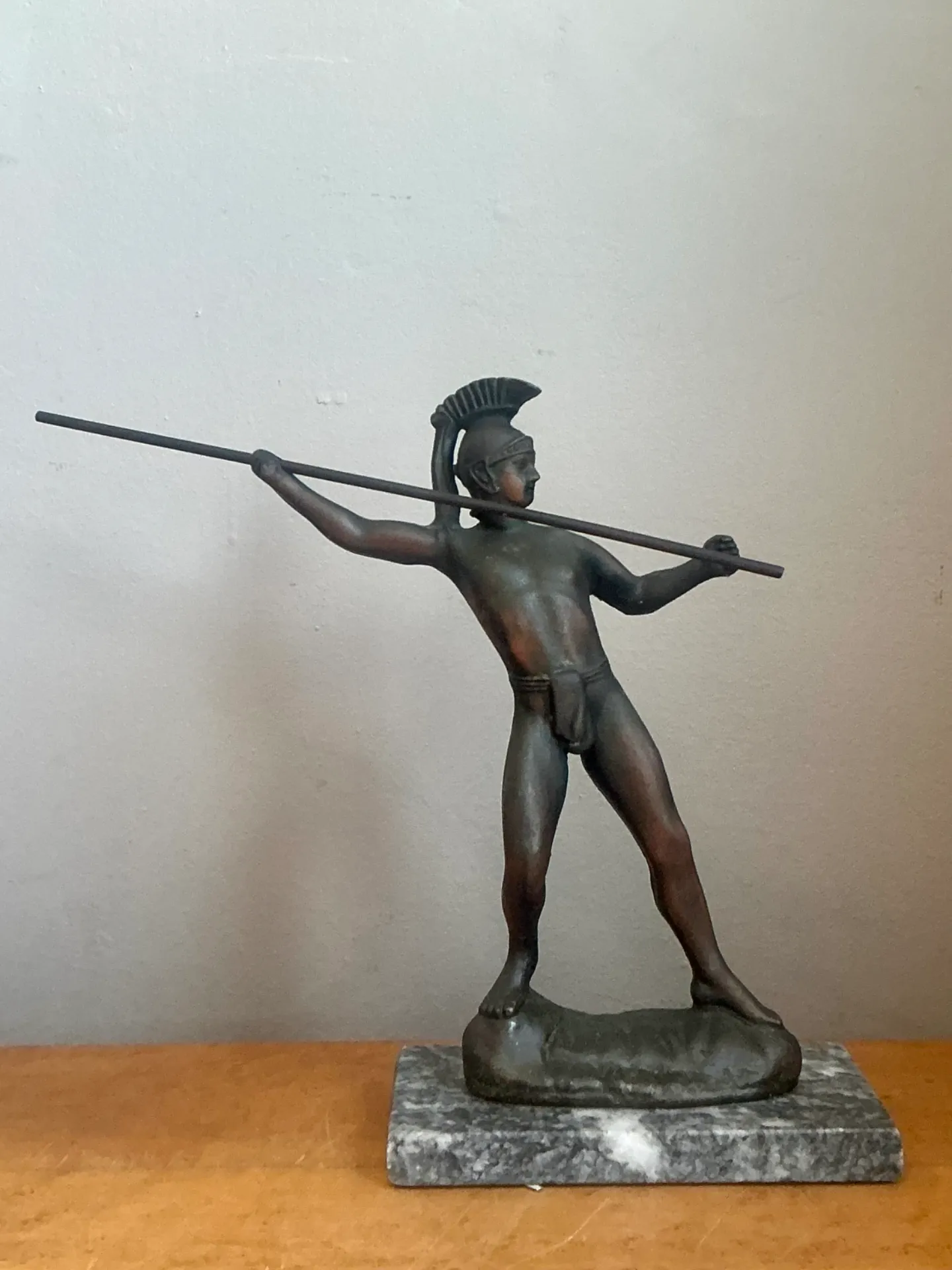 Vintage Sculptural Metal Warrior Figure — additional photo 5