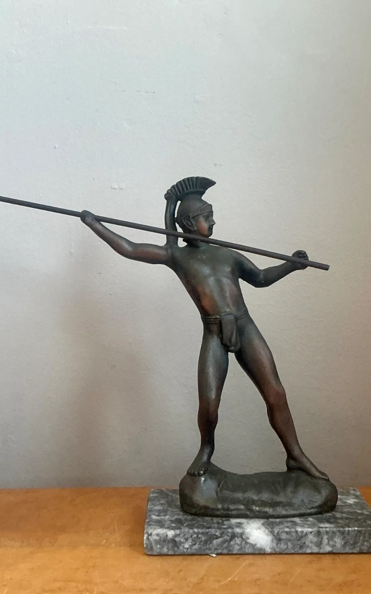 Vintage Sculptural Metal Warrior Figure — additional photo 5