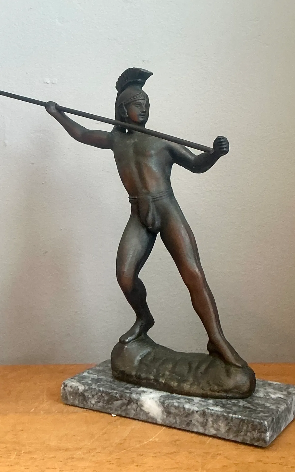 Vintage Sculptural Metal Warrior Figure