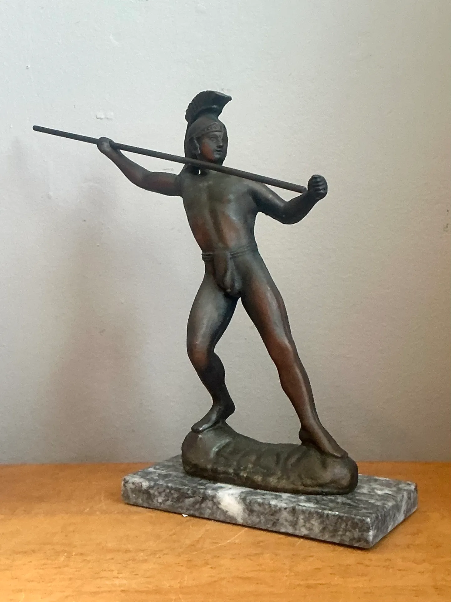 Vintage Sculptural Metal Warrior Figure — additional photo 3