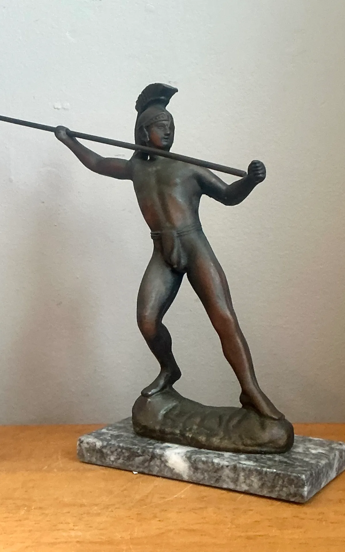 Vintage Sculptural Metal Warrior Figure — additional photo 3
