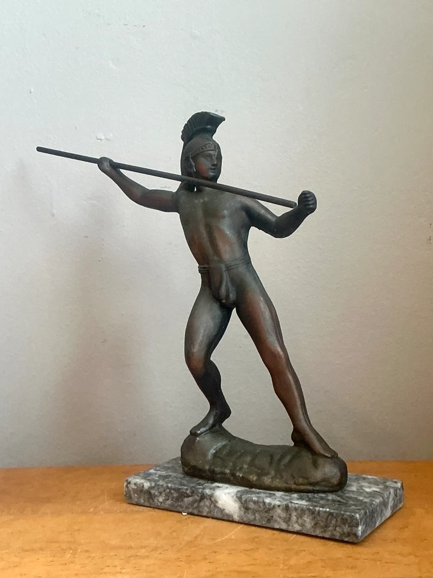 Vintage Sculptural Metal Warrior Figure — additional photo 6