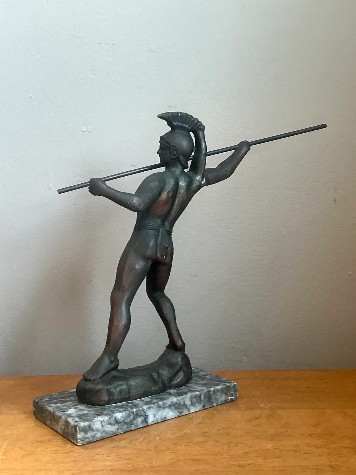 Vintage Sculptural Metal Warrior Figure — additional photo 8