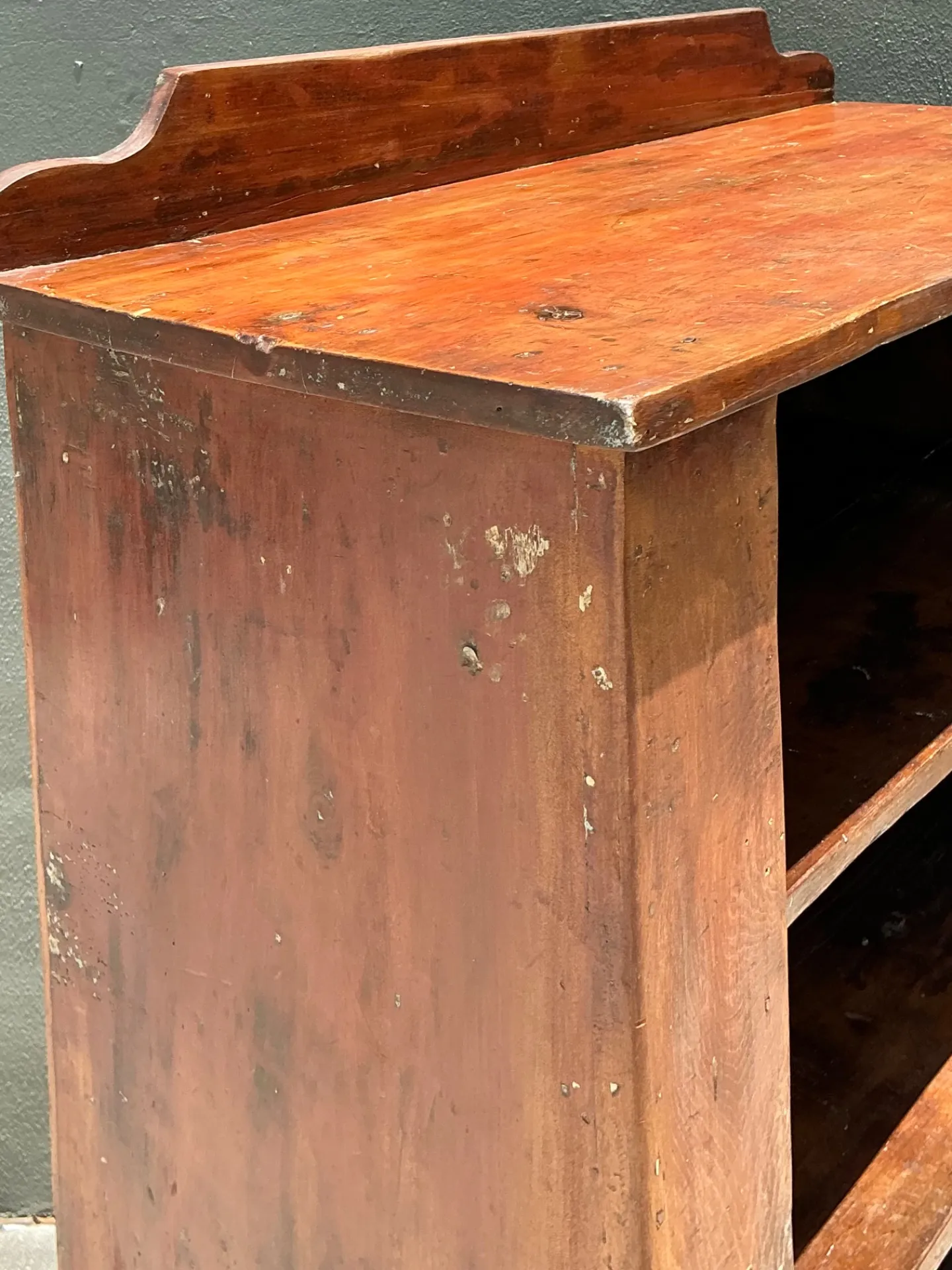 Vintage Rustic Handcrafted Wood Shelving Unit — additional photo 3